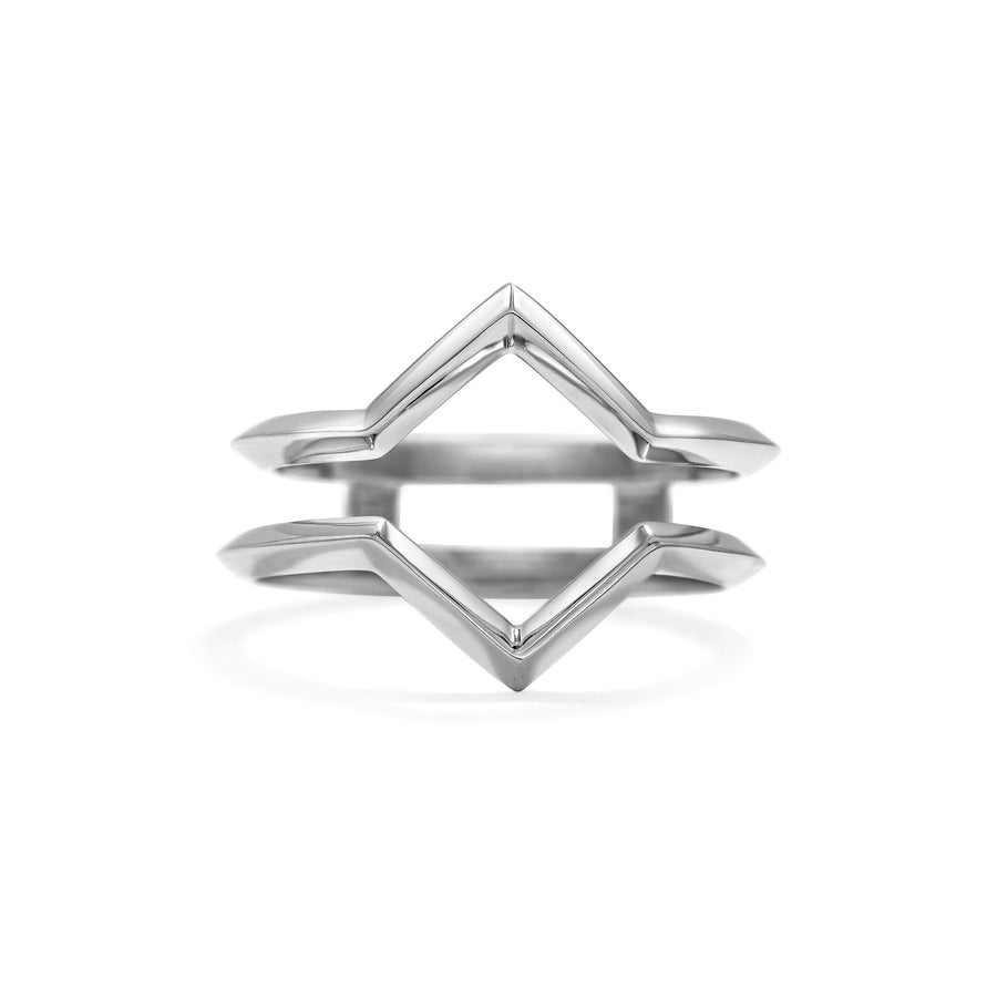 The Quadro Double Wedding Band by East London jeweller Rachel Boston | Discover our collections of unique and timeless engagement rings, wedding rings, and modern fine jewellery. - Rachel Boston Jewellery