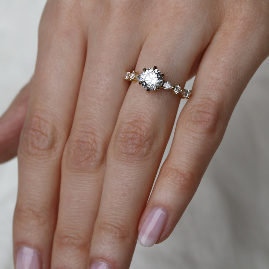 The Quin Ring by East London jeweller Rachel Boston | Discover our collections of unique and timeless engagement rings, wedding rings, and modern fine jewellery. - Rachel Boston Jewellery