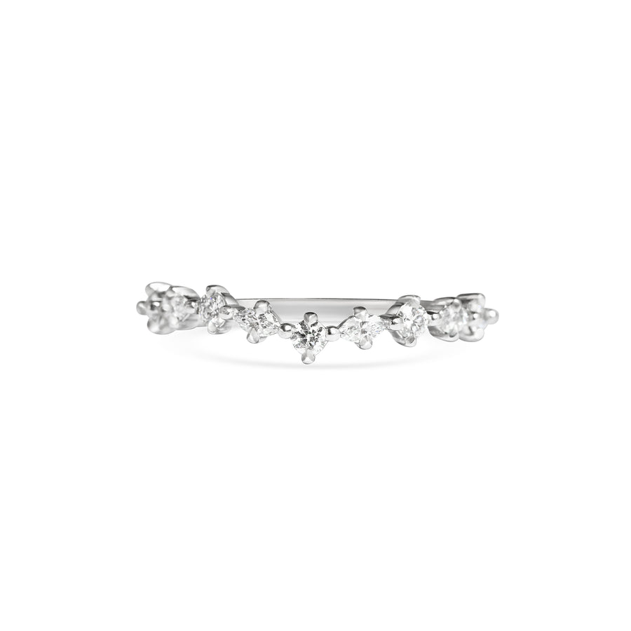 The Round and Marquise Curved Diamond Wedding Band by East London jeweller Rachel Boston | Discover our collections of unique and timeless engagement rings, wedding rings, and modern fine jewellery. - Rachel Boston Jewellery