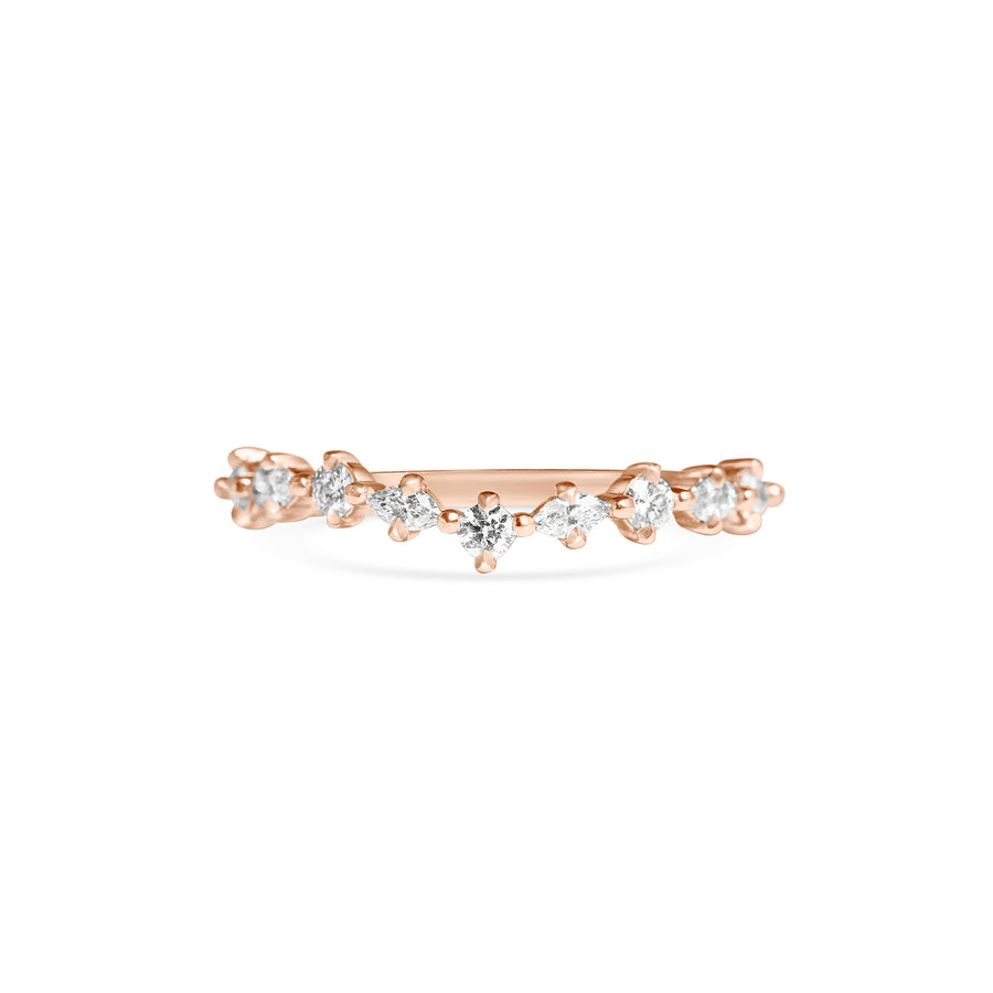 The Round and Marquise Curved Diamond Wedding Band by East London jeweller Rachel Boston | Discover our collections of unique and timeless engagement rings, wedding rings, and modern fine jewellery. - Rachel Boston Jewellery