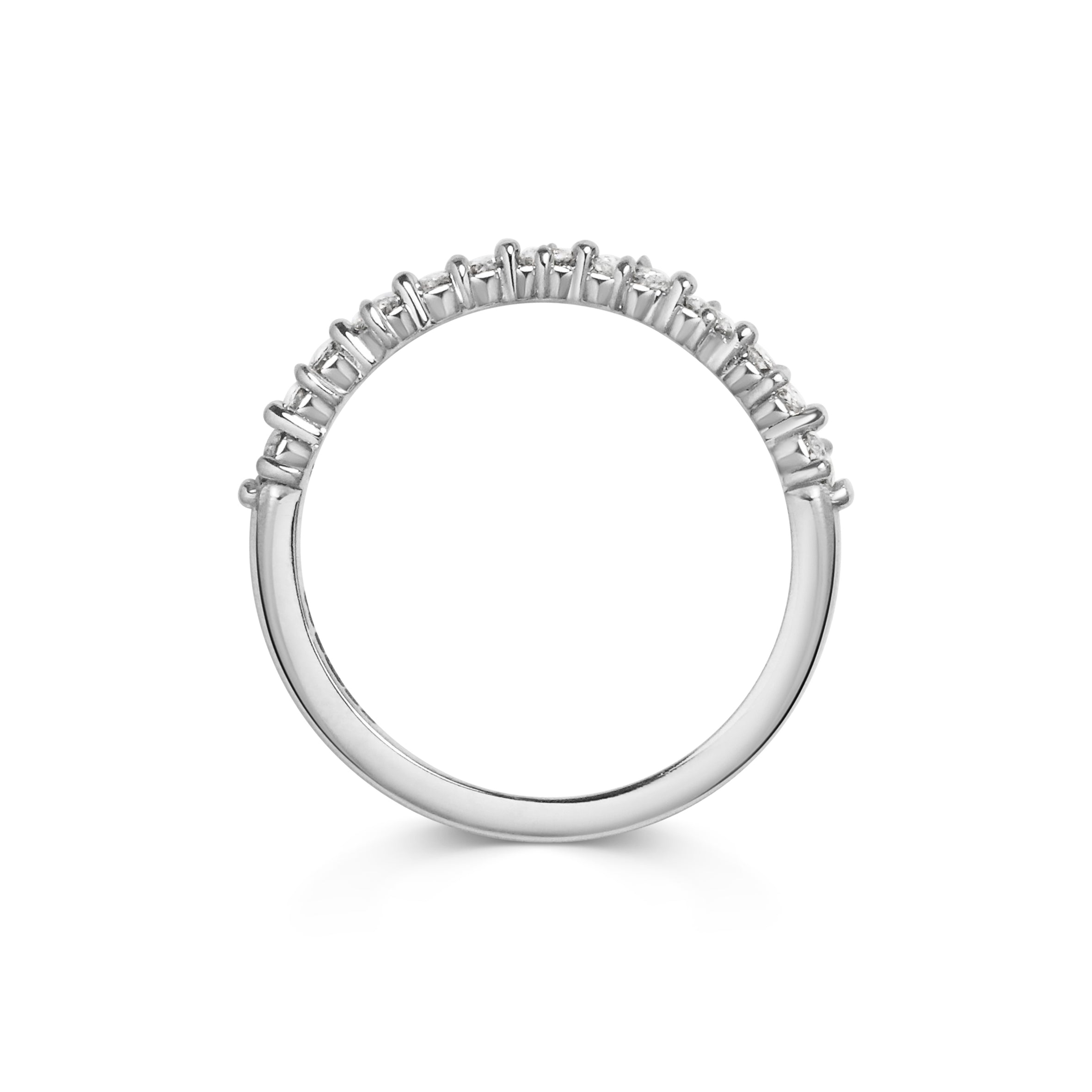 The Round and Marquise Curved Diamond Wedding Band by East London jeweller Rachel Boston | Discover our collections of unique and timeless engagement rings, wedding rings, and modern fine jewellery.