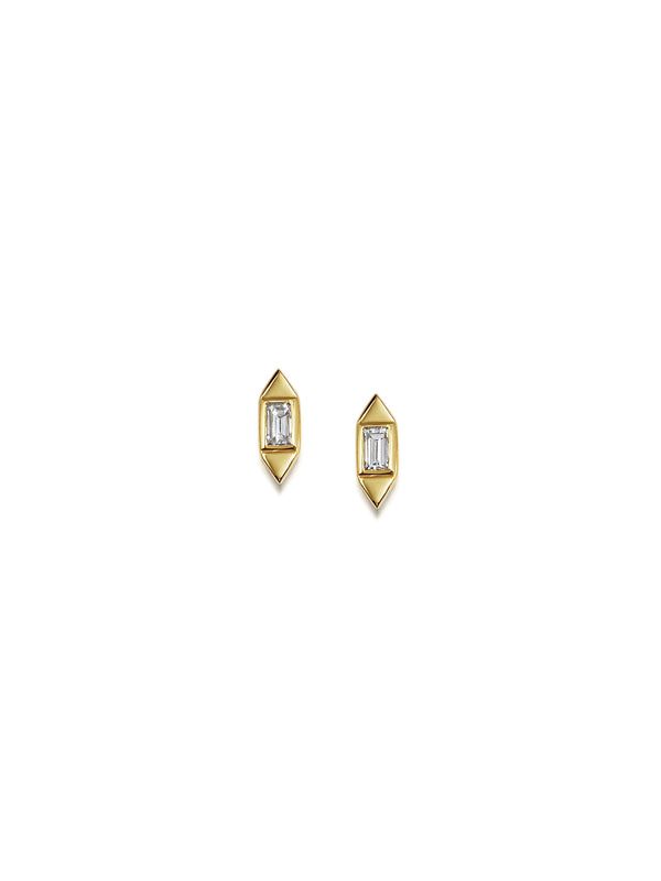 Single Baguette Deco Earrings - Rachel Boston Jewellery