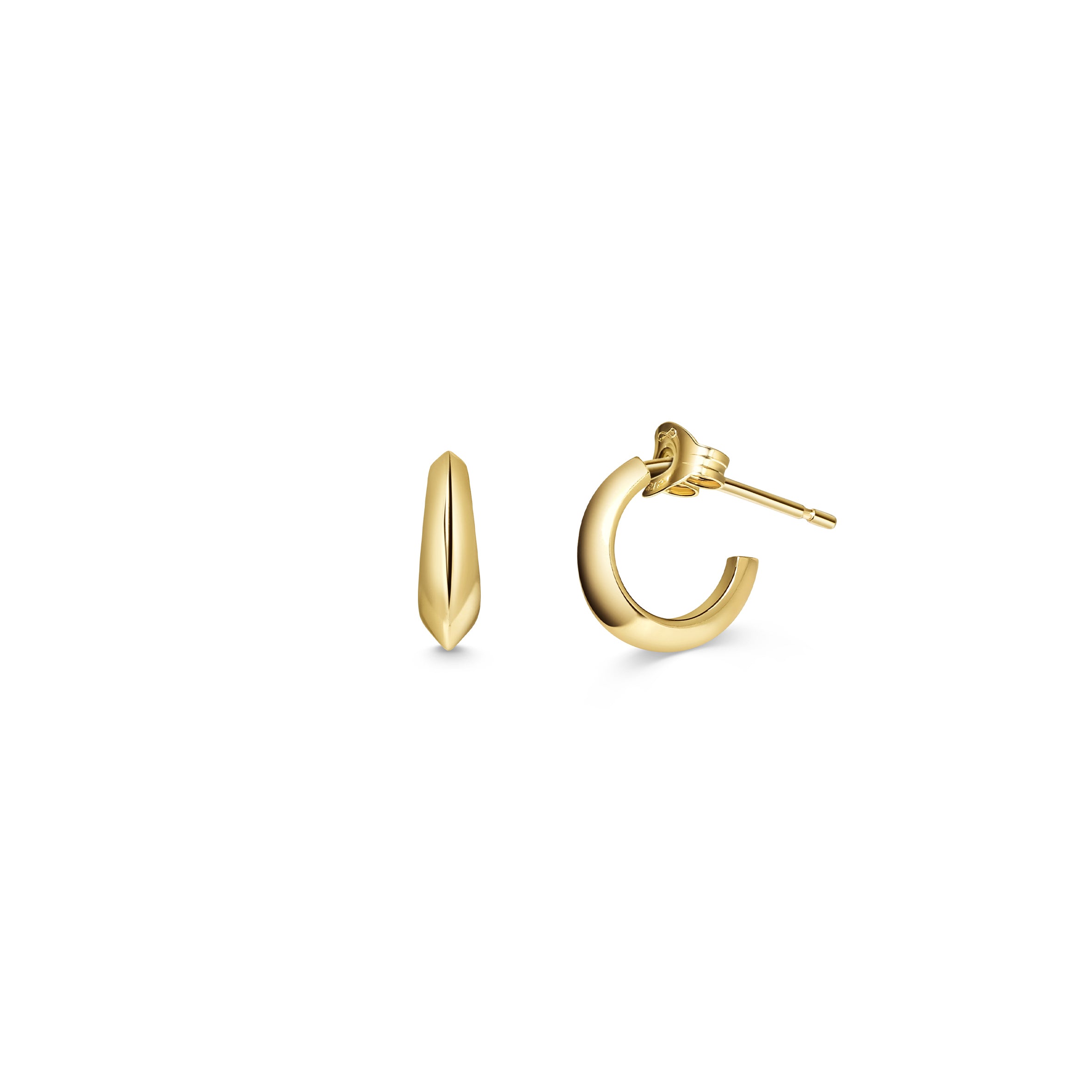 The Tapered Knife Edge Earrings by East London jeweller Rachel Boston | Discover our collections of unique and timeless engagement rings, wedding rings, and modern fine jewellery.