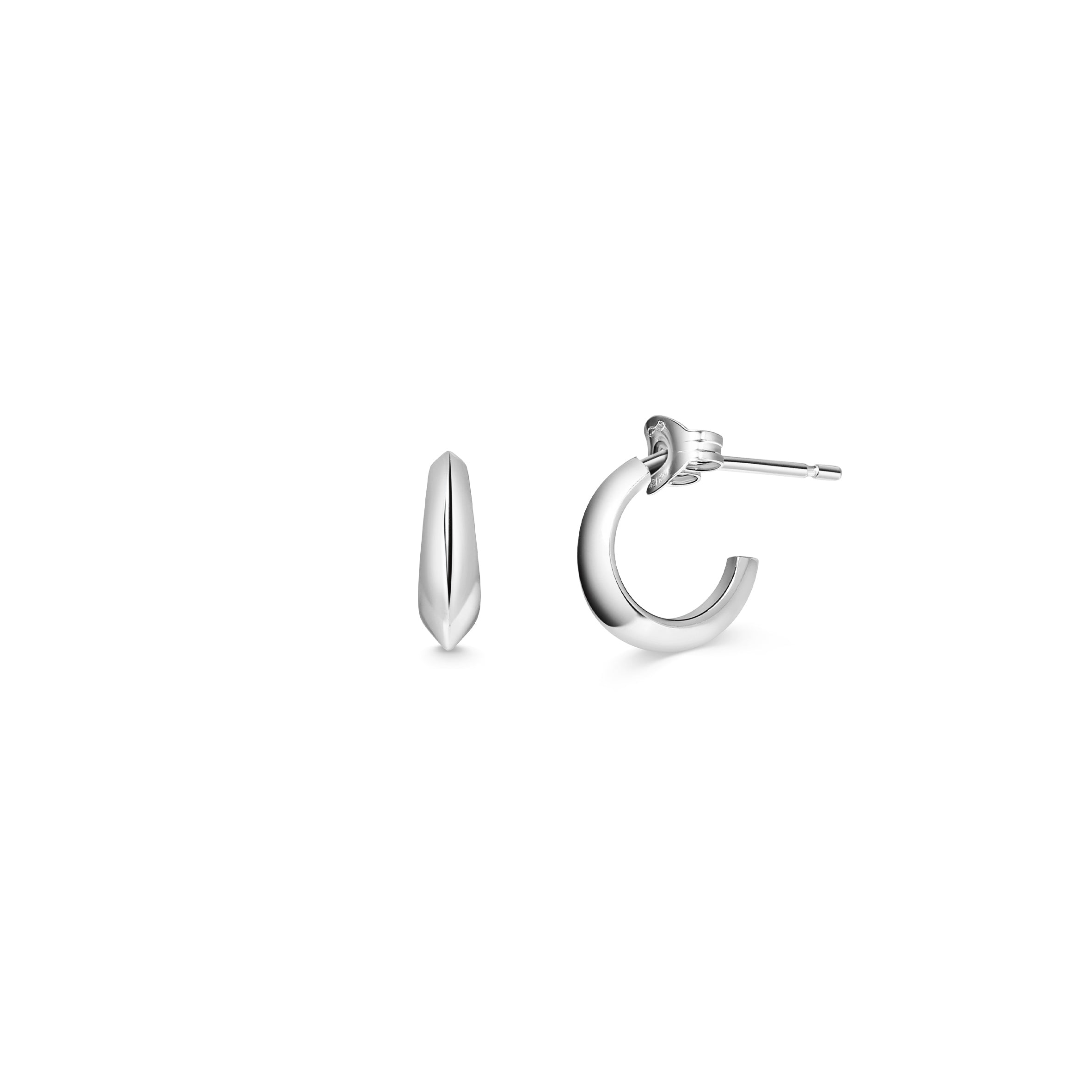 The Tapered Knife Edge Earrings by East London jeweller Rachel Boston | Discover our collections of unique and timeless engagement rings, wedding rings, and modern fine jewellery.