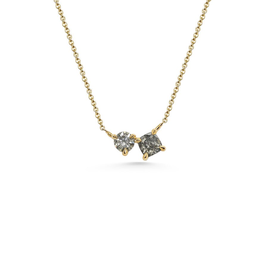 The X - Toi et Moi Necklace by East London jeweller Rachel Boston | Discover our collections of unique and timeless engagement rings, wedding rings, and modern fine jewellery. - Rachel Boston Jewellery