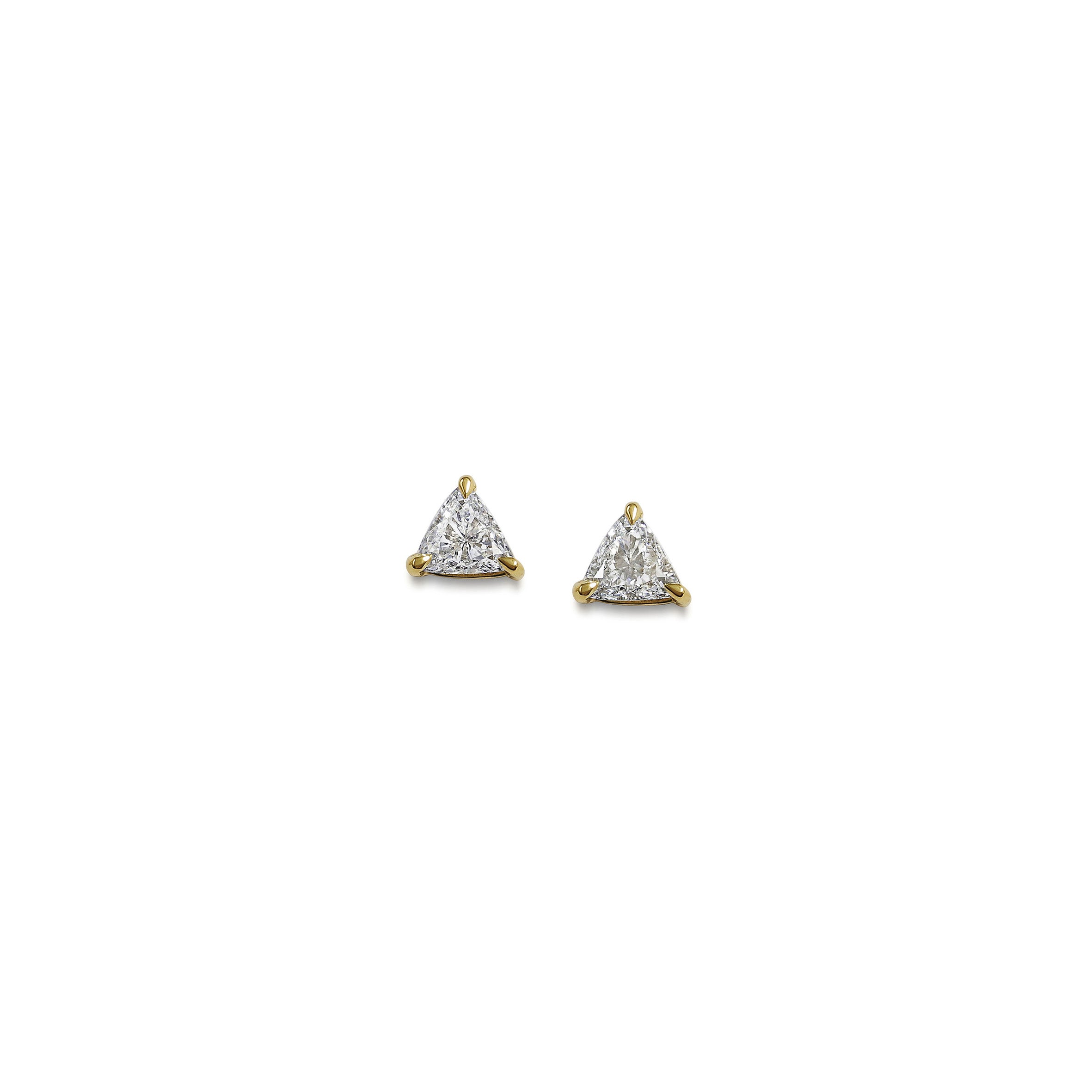 The Trillion Diamond Stud Earrings by East London jeweller Rachel Boston | Discover our collections of unique and timeless engagement rings, wedding rings, and modern fine jewellery.