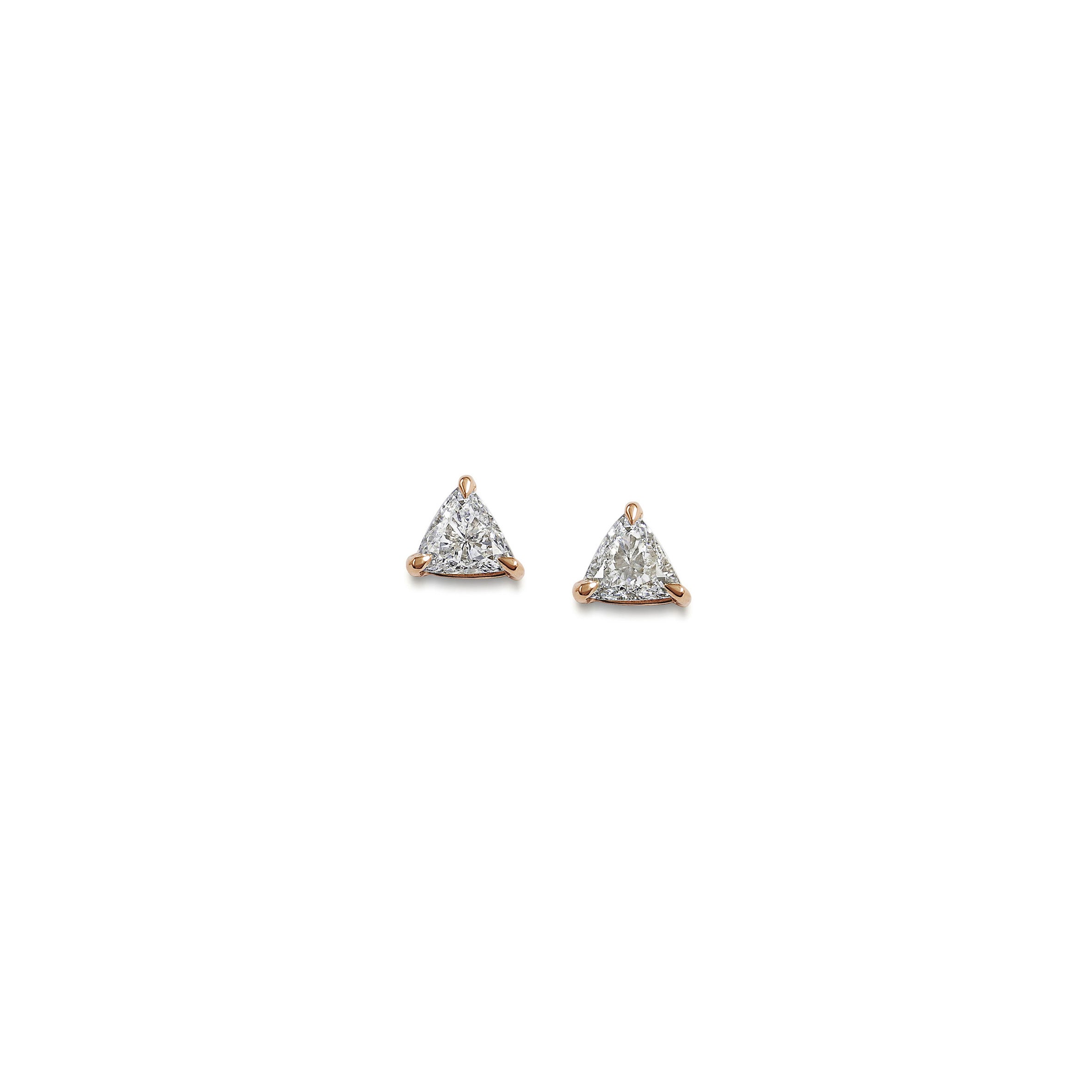 The Trillion Diamond Stud Earrings by East London jeweller Rachel Boston | Discover our collections of unique and timeless engagement rings, wedding rings, and modern fine jewellery.