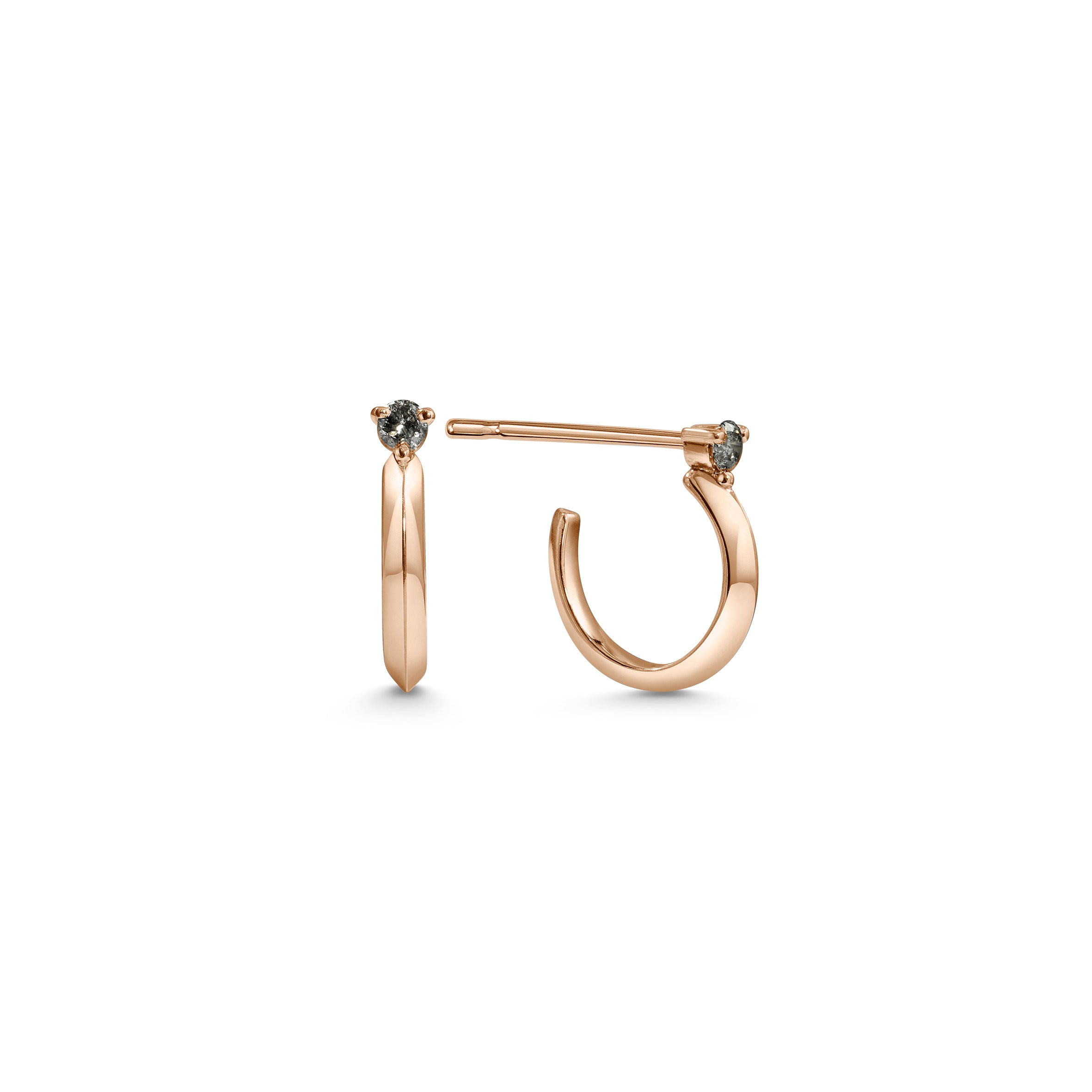 The Uruz Grey Diamond Earrings by East London jeweller Rachel Boston | Discover our collections of unique and timeless engagement rings, wedding rings, and modern fine jewellery.