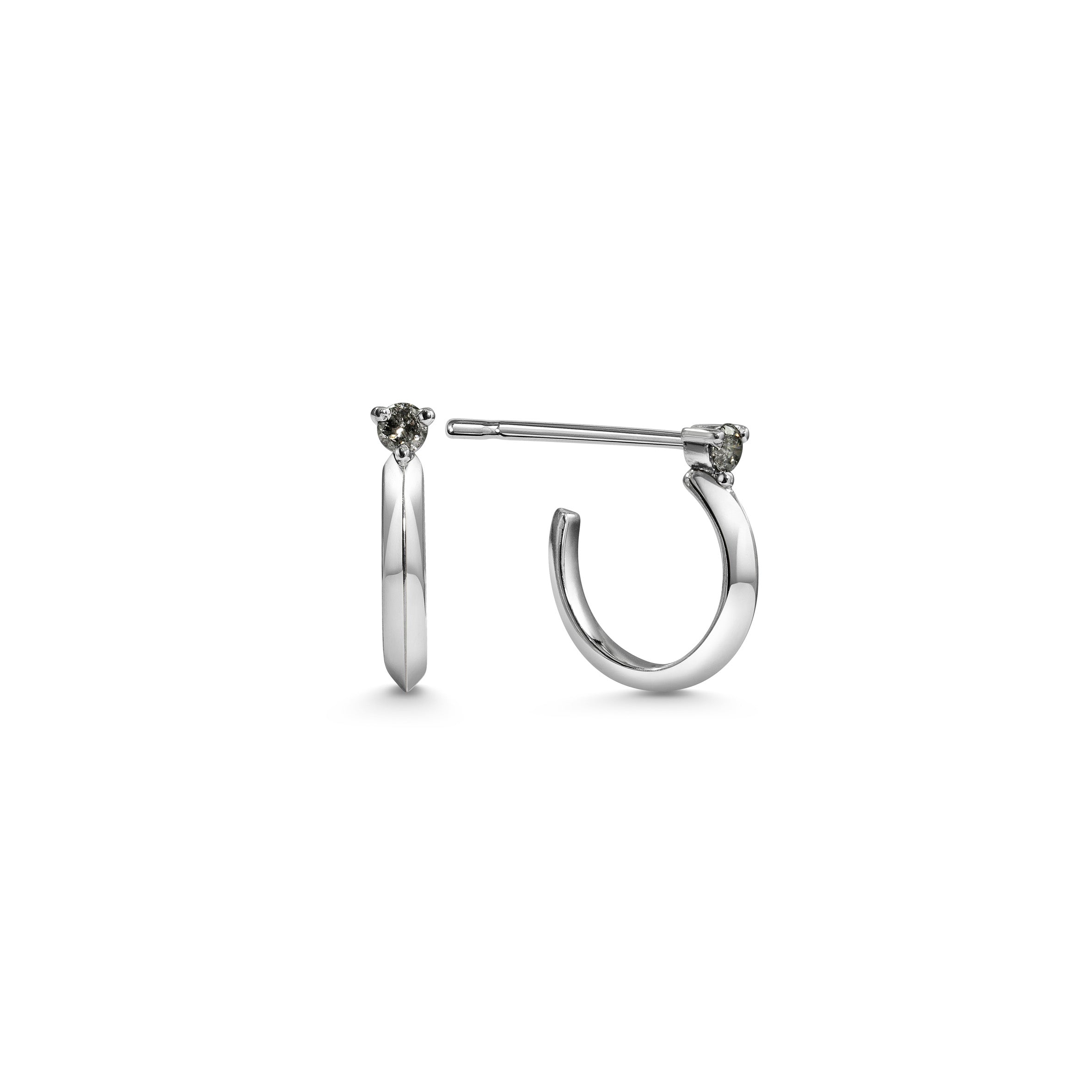 The Uruz Grey Diamond Earrings by East London jeweller Rachel Boston | Discover our collections of unique and timeless engagement rings, wedding rings, and modern fine jewellery.
