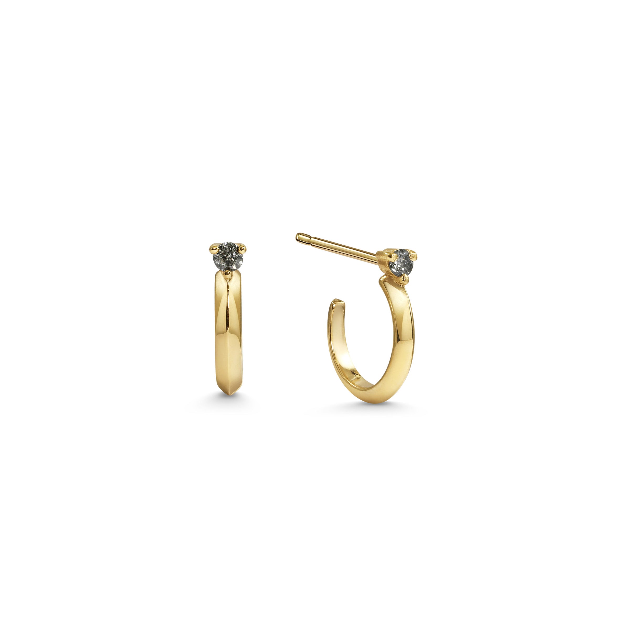 The Uruz Grey Diamond Earrings by East London jeweller Rachel Boston | Discover our collections of unique and timeless engagement rings, wedding rings, and modern fine jewellery.