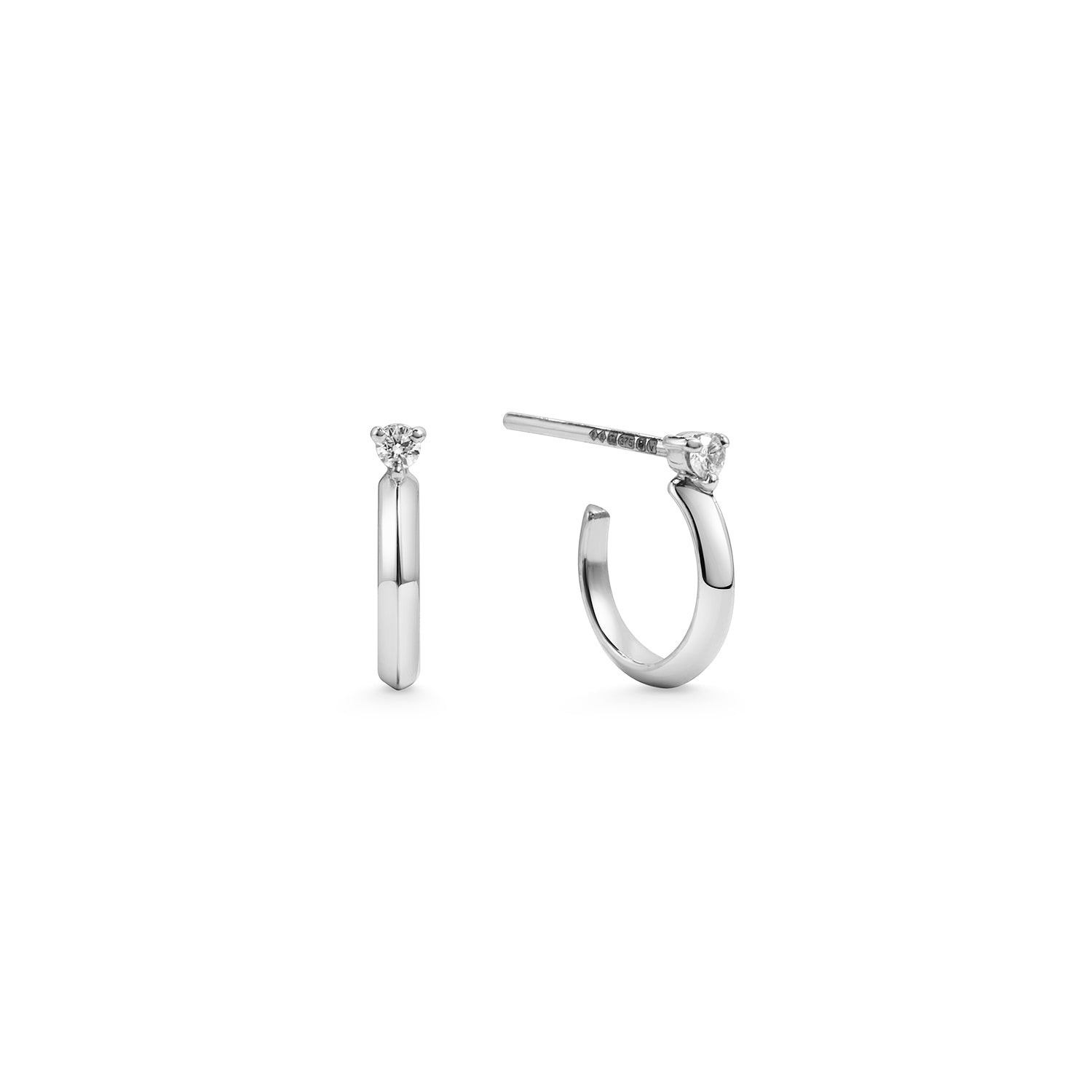 The Uruz White Diamond Earrings by East London jeweller Rachel Boston | Discover our collections of unique and timeless engagement rings, wedding rings, and modern fine jewellery.