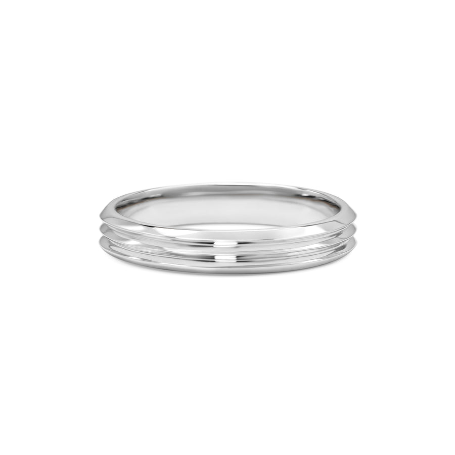 The Triple Edge Wedding Band by East London jeweller Rachel Boston | Discover our collections of unique and timeless engagement rings, wedding rings, and modern fine jewellery. - Rachel Boston Jewellery