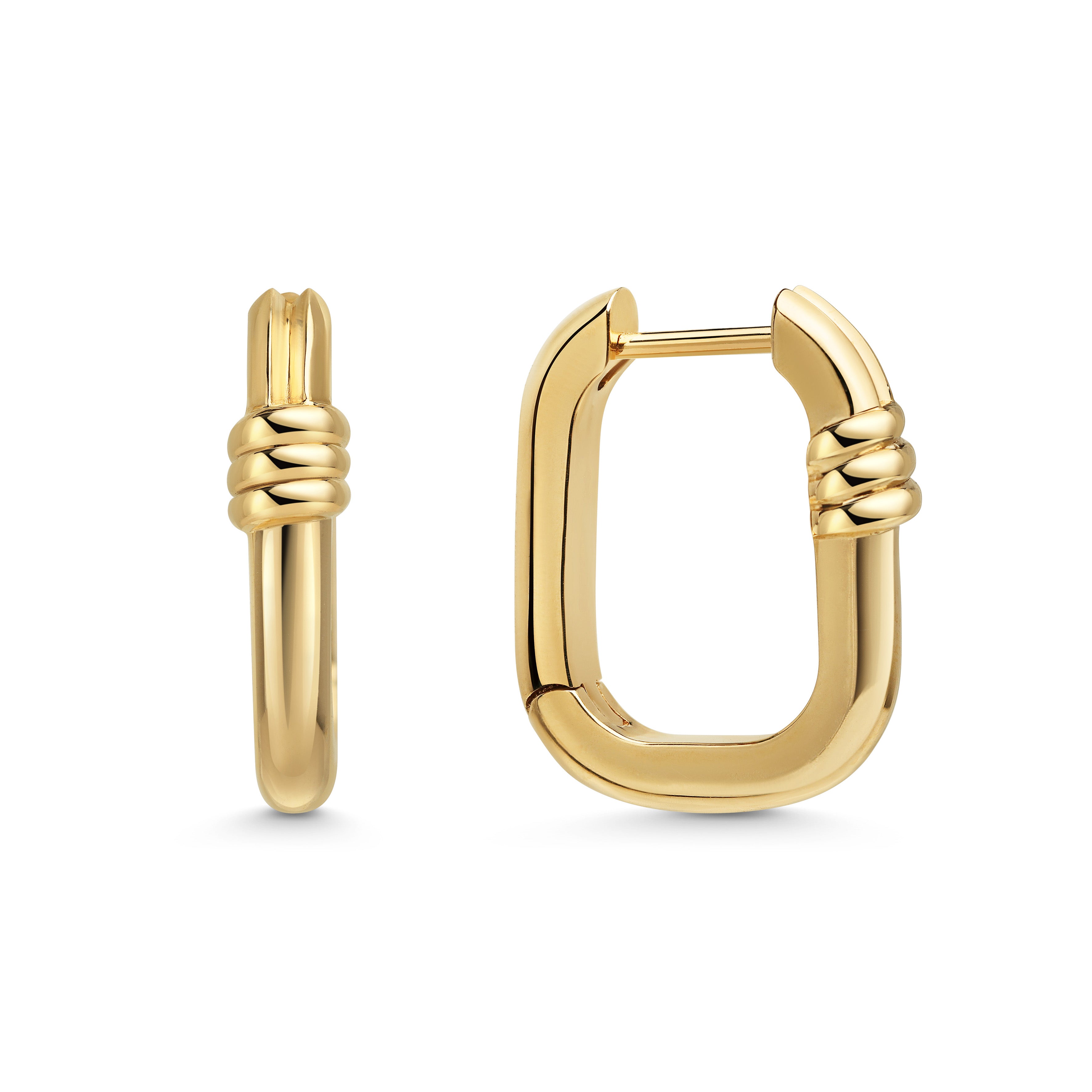 The BIND HOOP EARRINGS by East London jeweller Rachel Boston | Discover our collections of unique and timeless engagement rings, wedding rings, and modern fine jewellery.
