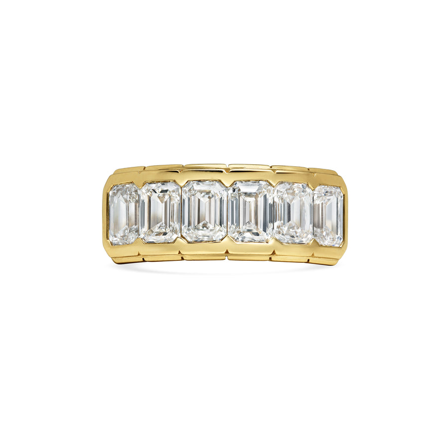 The BOUNDARY RING - EMERALD CUT by East London jeweller Rachel Boston | Discover our collections of unique and timeless engagement rings, wedding rings, and modern fine jewellery. - Rachel Boston Jewellery