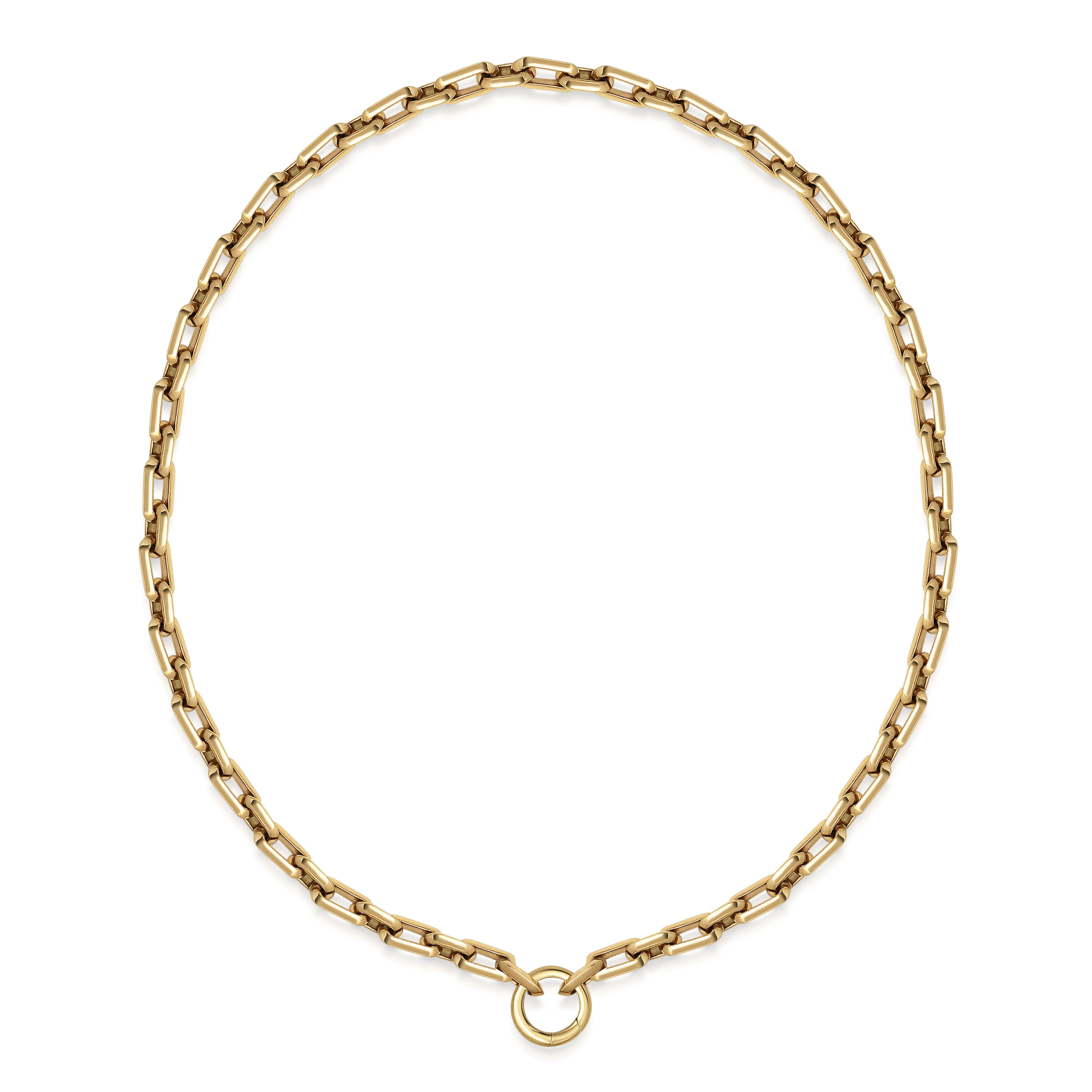 The MEDIUM KNIFE EDGE CHAIN WITH CONNECTOR by East London jeweller Rachel Boston | Discover our collections of unique and timeless engagement rings, wedding rings, and modern fine jewellery.