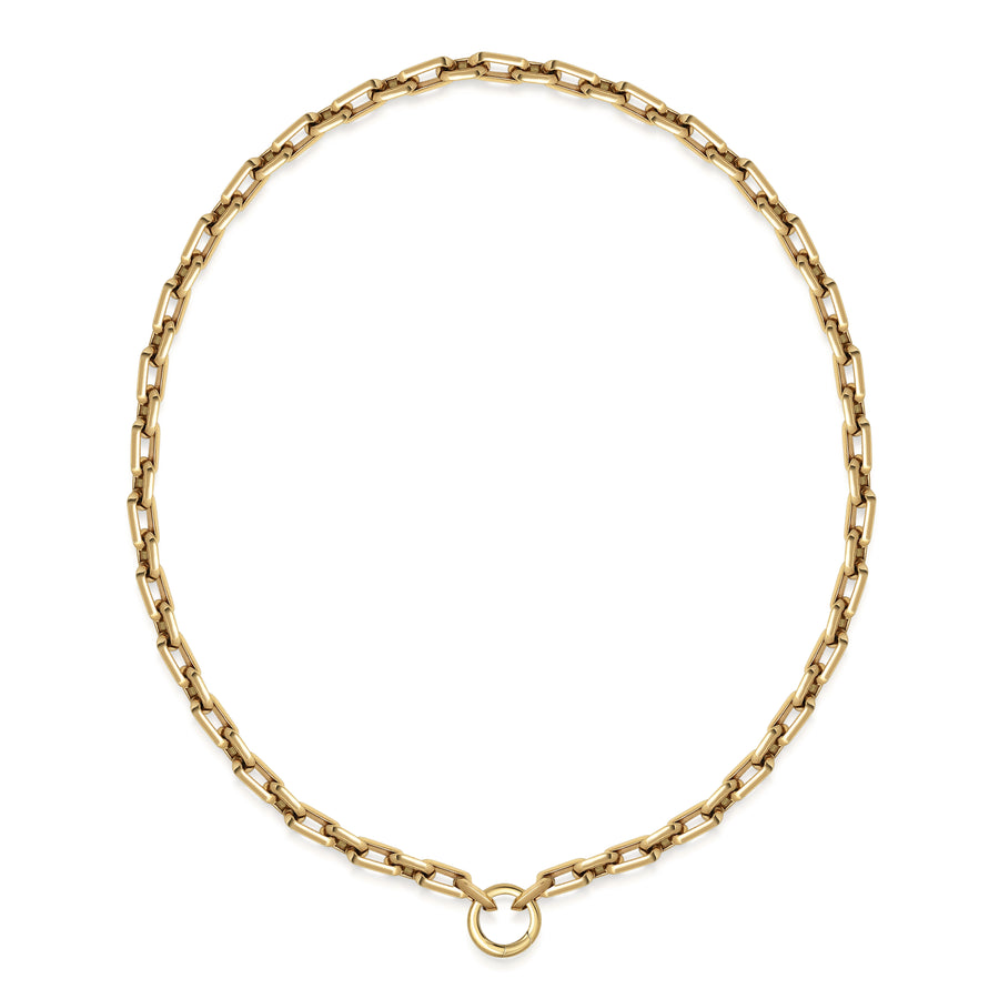 The MEDIUM KNIFE EDGE CHAIN WITH CONNECTOR by East London jeweller Rachel Boston | Discover our collections of unique and timeless engagement rings, wedding rings, and modern fine jewellery. - Rachel Boston Jewellery