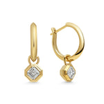 KNIFE EDGE HOOPS WITH RADIATE DROPPERS - ASSCHER CUT