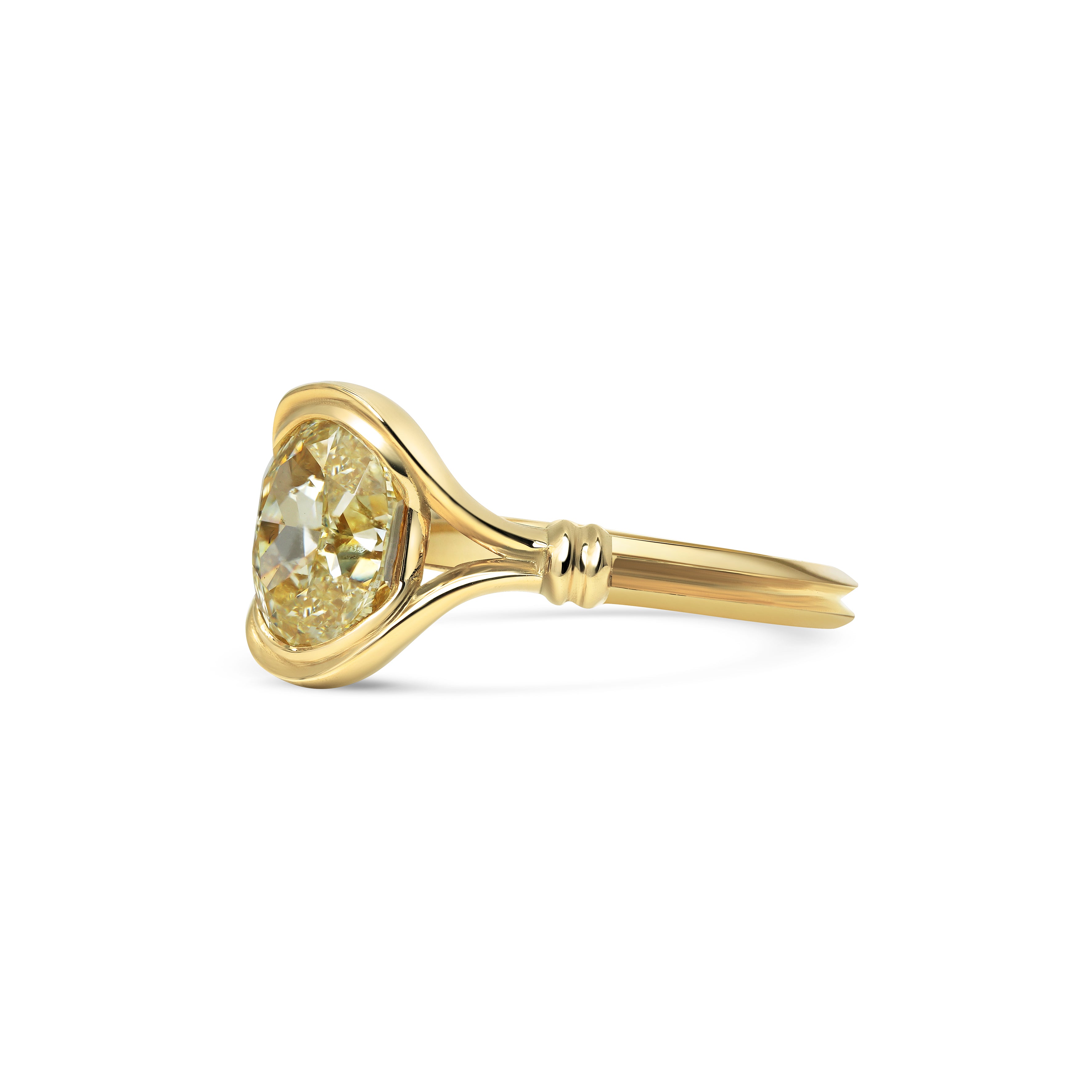 The Olwen Ring - Yellow Diamond by East London jeweller Rachel Boston | Discover our collections of unique and timeless engagement rings, wedding rings, and modern fine jewellery.