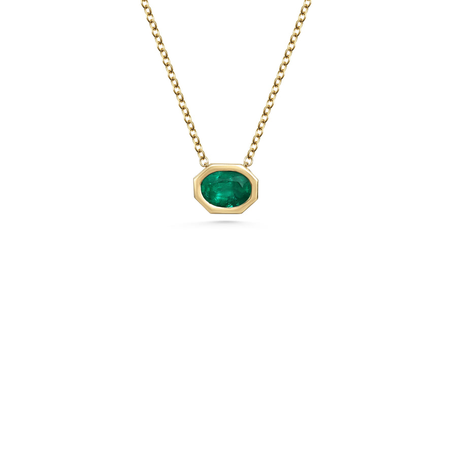 Oval Emerald Octagon Necklace - Rachel Boston Jewellery