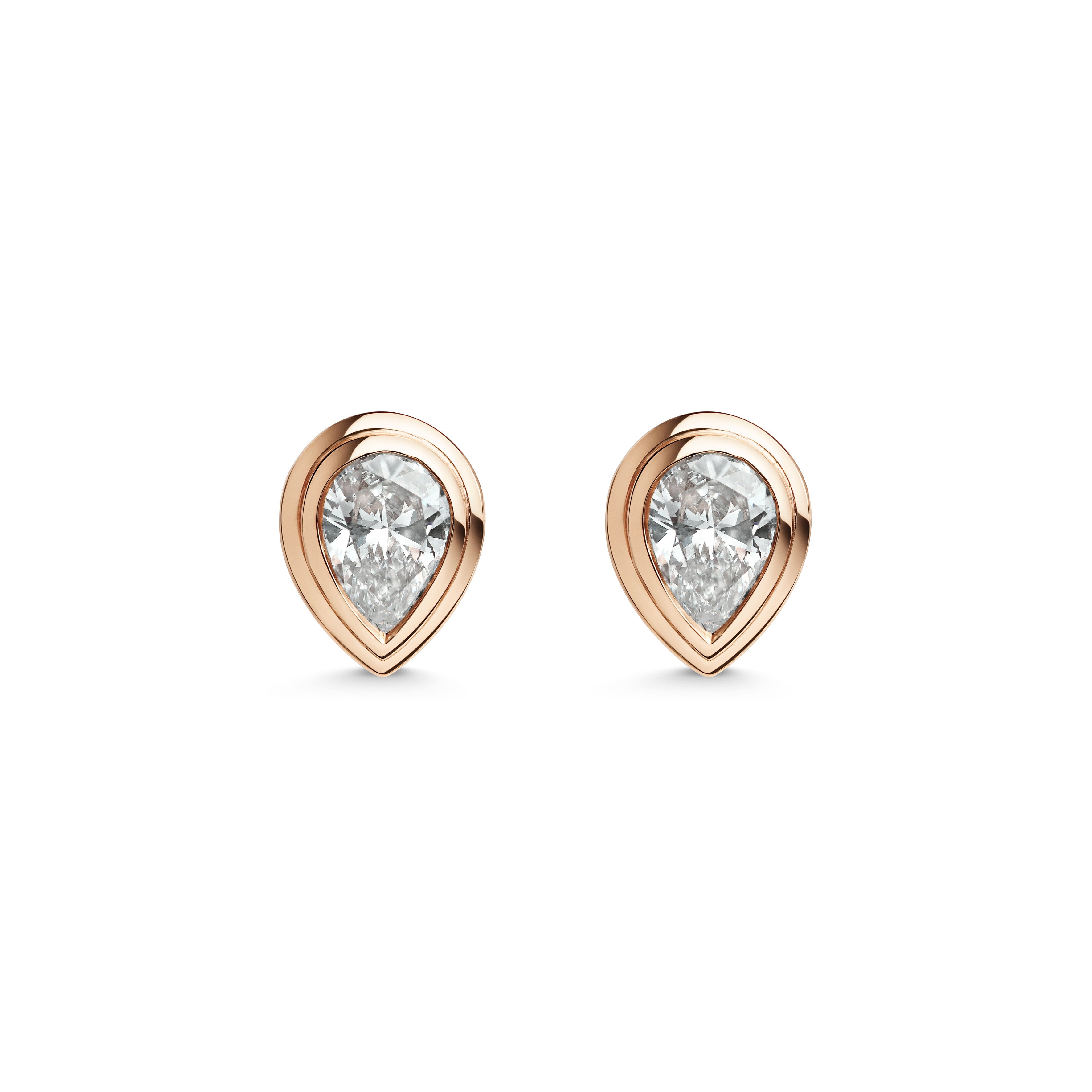 The Radiate Studs - Pear Cut by East London jeweller Rachel Boston | Discover our collections of unique and timeless engagement rings, wedding rings, and modern fine jewellery.