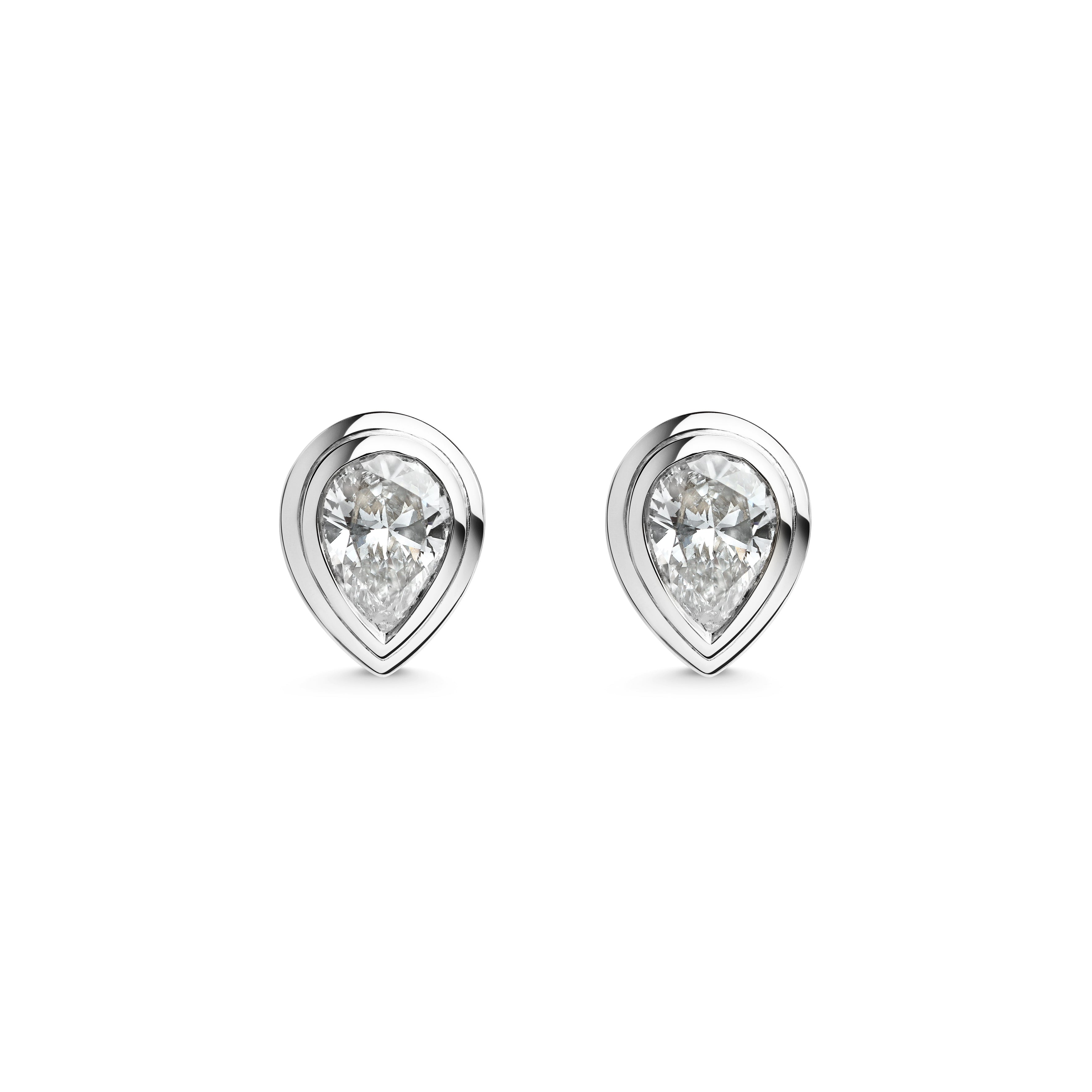 The Radiate Studs - Pear Cut by East London jeweller Rachel Boston | Discover our collections of unique and timeless engagement rings, wedding rings, and modern fine jewellery.