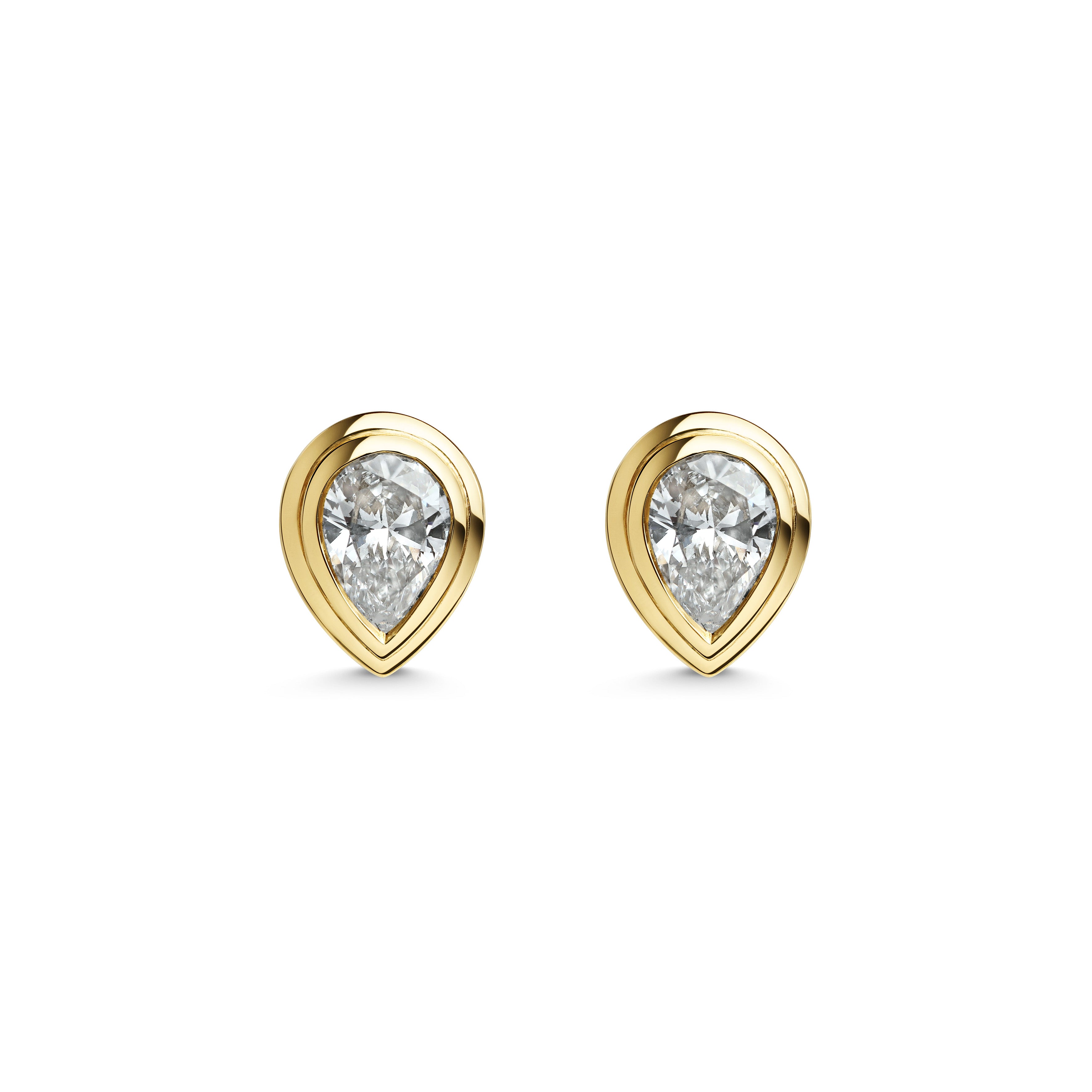 The RADIATE STUDS - PEAR CUT by East London jeweller Rachel Boston | Discover our collections of unique and timeless engagement rings, wedding rings, and modern fine jewellery.