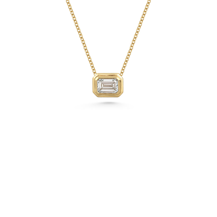 The RADIATE SLIDER - EMERALD CUT by East London jeweller Rachel Boston | Discover our collections of unique and timeless engagement rings, wedding rings, and modern fine jewellery. - Rachel Boston Jewellery