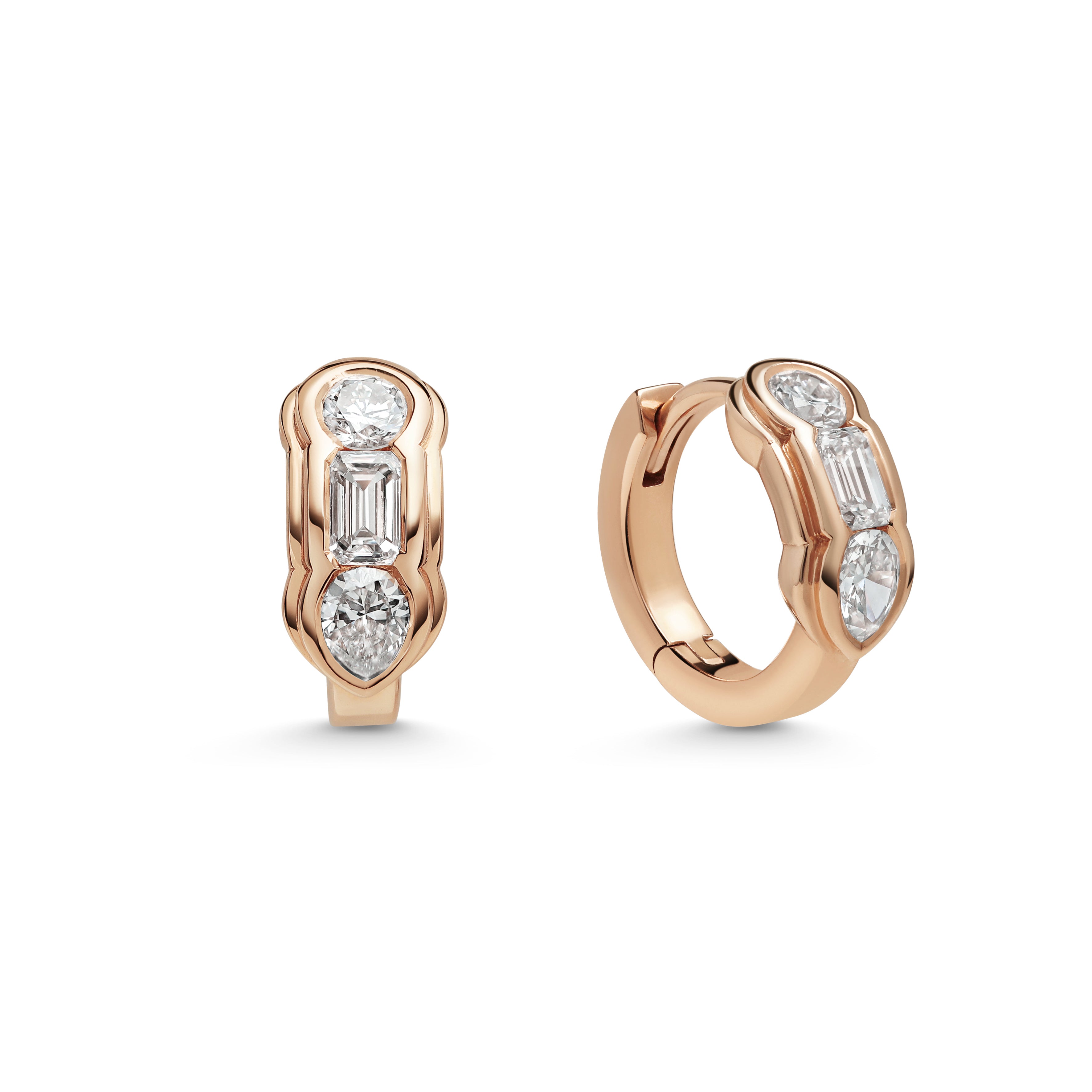 The Ripple Hoop Earrings by East London jeweller Rachel Boston | Discover our collections of unique and timeless engagement rings, wedding rings, and modern fine jewellery.