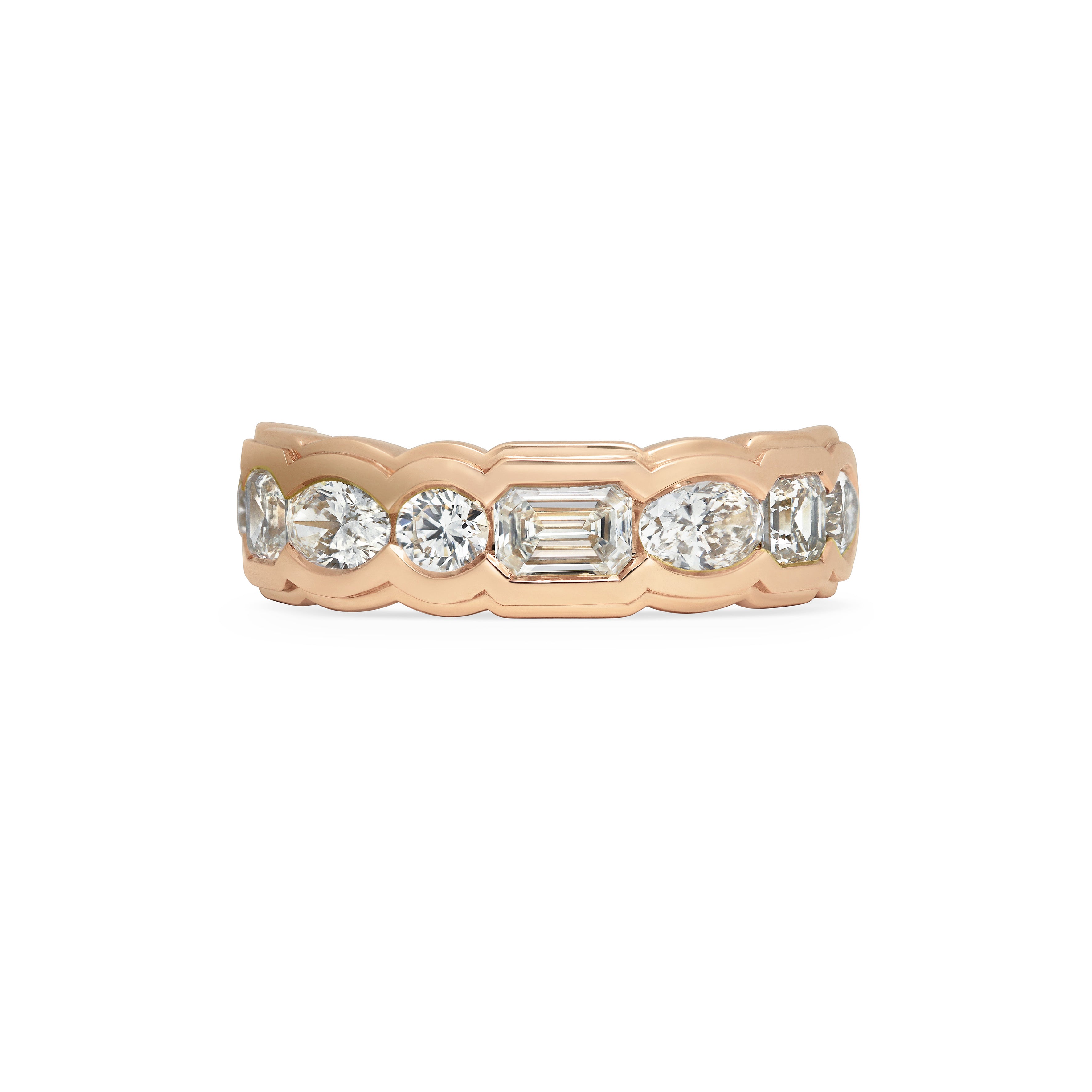 The Ripple Mixed Ring by East London jeweller Rachel Boston | Discover our collections of unique and timeless engagement rings, wedding rings, and modern fine jewellery.