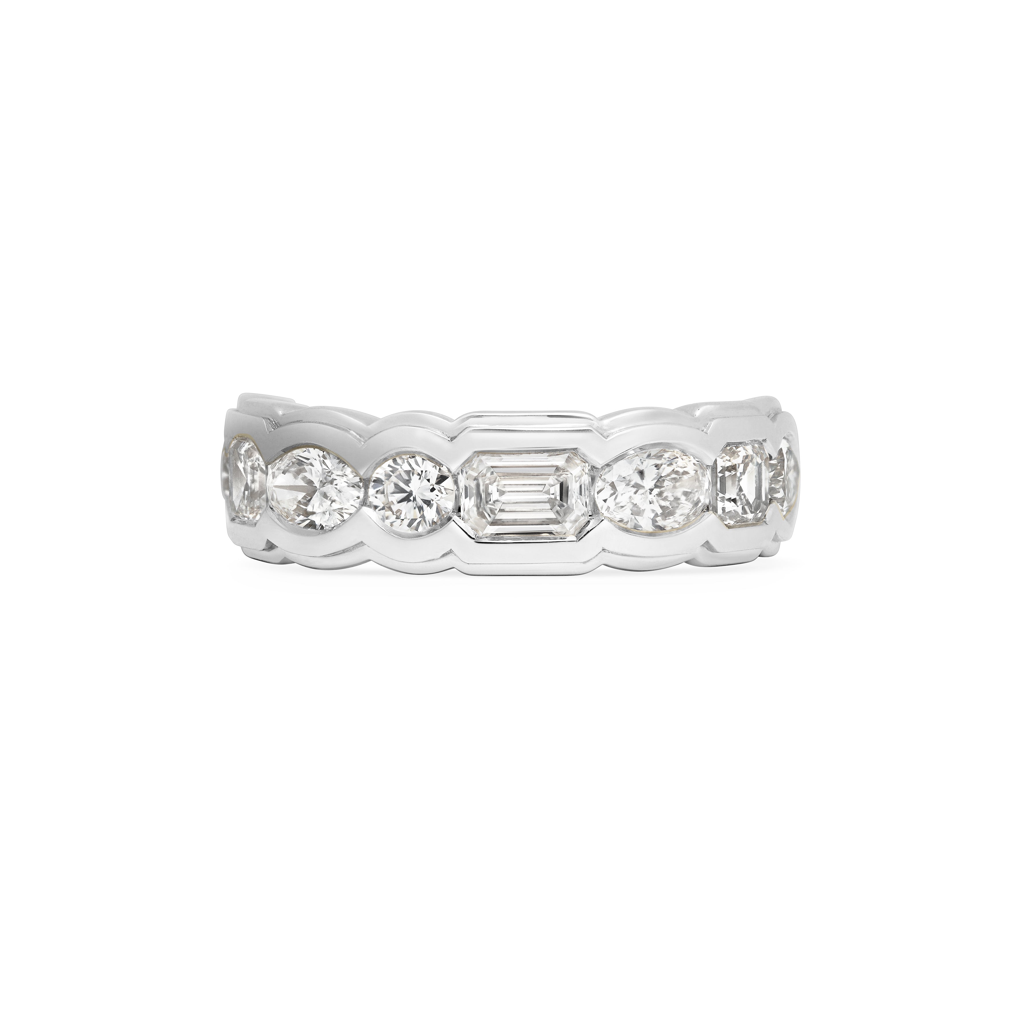The Ripple Mixed Ring by East London jeweller Rachel Boston | Discover our collections of unique and timeless engagement rings, wedding rings, and modern fine jewellery.