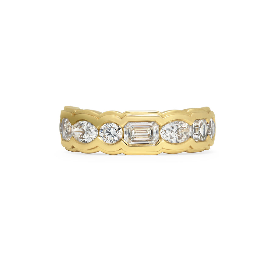 The RIPPLE MIXED RING by East London jeweller Rachel Boston | Discover our collections of unique and timeless engagement rings, wedding rings, and modern fine jewellery. - Rachel Boston Jewellery