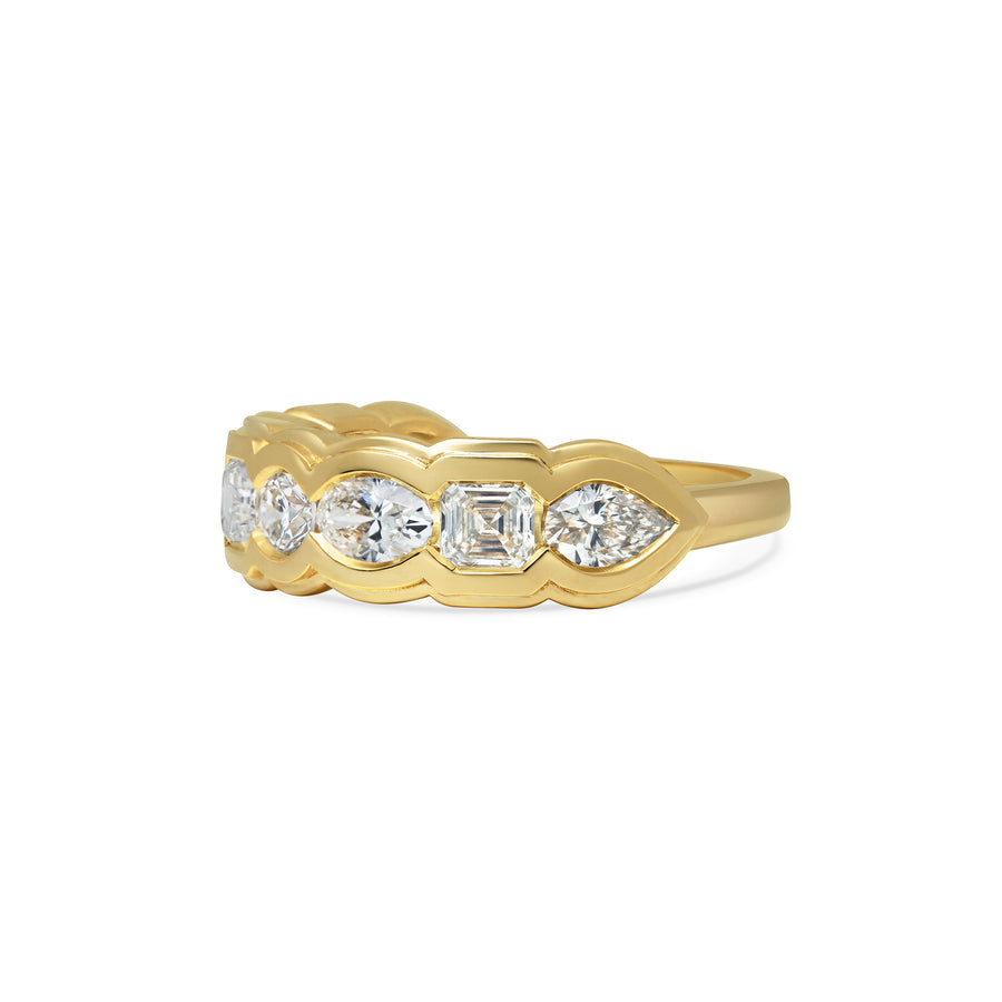 The RIPPLE MIXED RING by East London jeweller Rachel Boston | Discover our collections of unique and timeless engagement rings, wedding rings, and modern fine jewellery. - Rachel Boston Jewellery