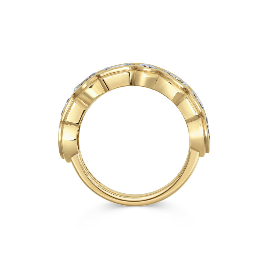 The RIPPLE MIXED RING by East London jeweller Rachel Boston | Discover our collections of unique and timeless engagement rings, wedding rings, and modern fine jewellery. - Rachel Boston Jewellery