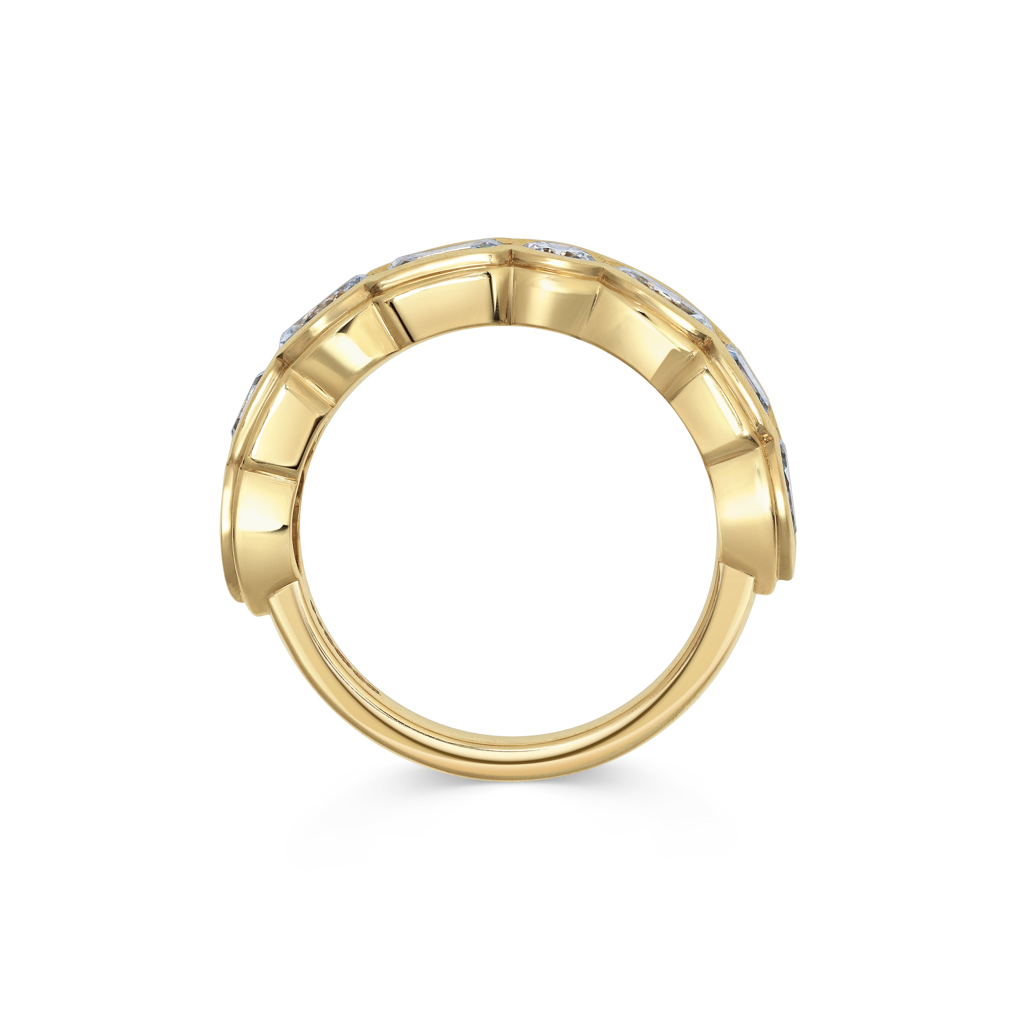 The Ripple Mixed Ring by East London jeweller Rachel Boston | Discover our collections of unique and timeless engagement rings, wedding rings, and modern fine jewellery.