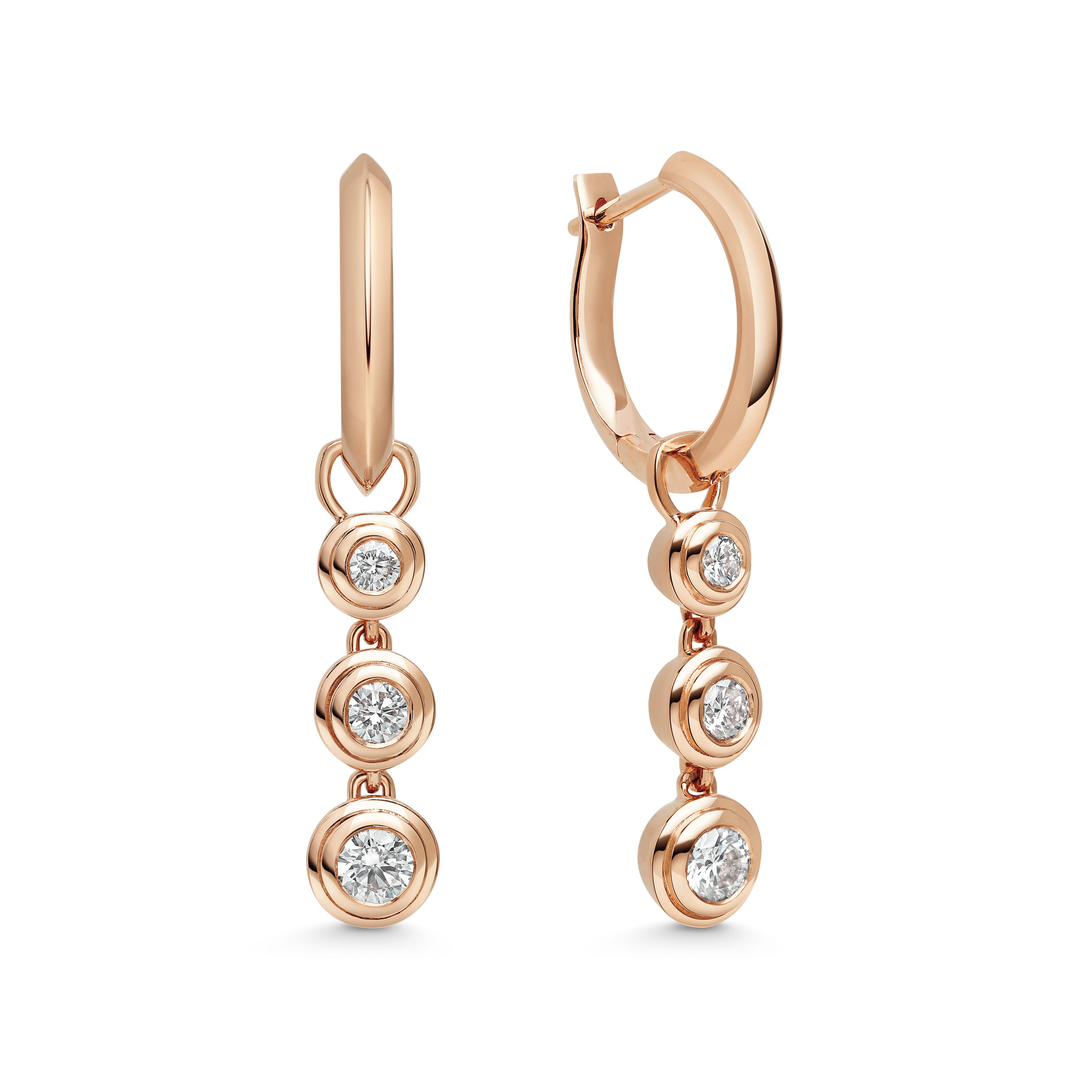 The Ripple Round Drop Earrings by East London jeweller Rachel Boston | Discover our collections of unique and timeless engagement rings, wedding rings, and modern fine jewellery.