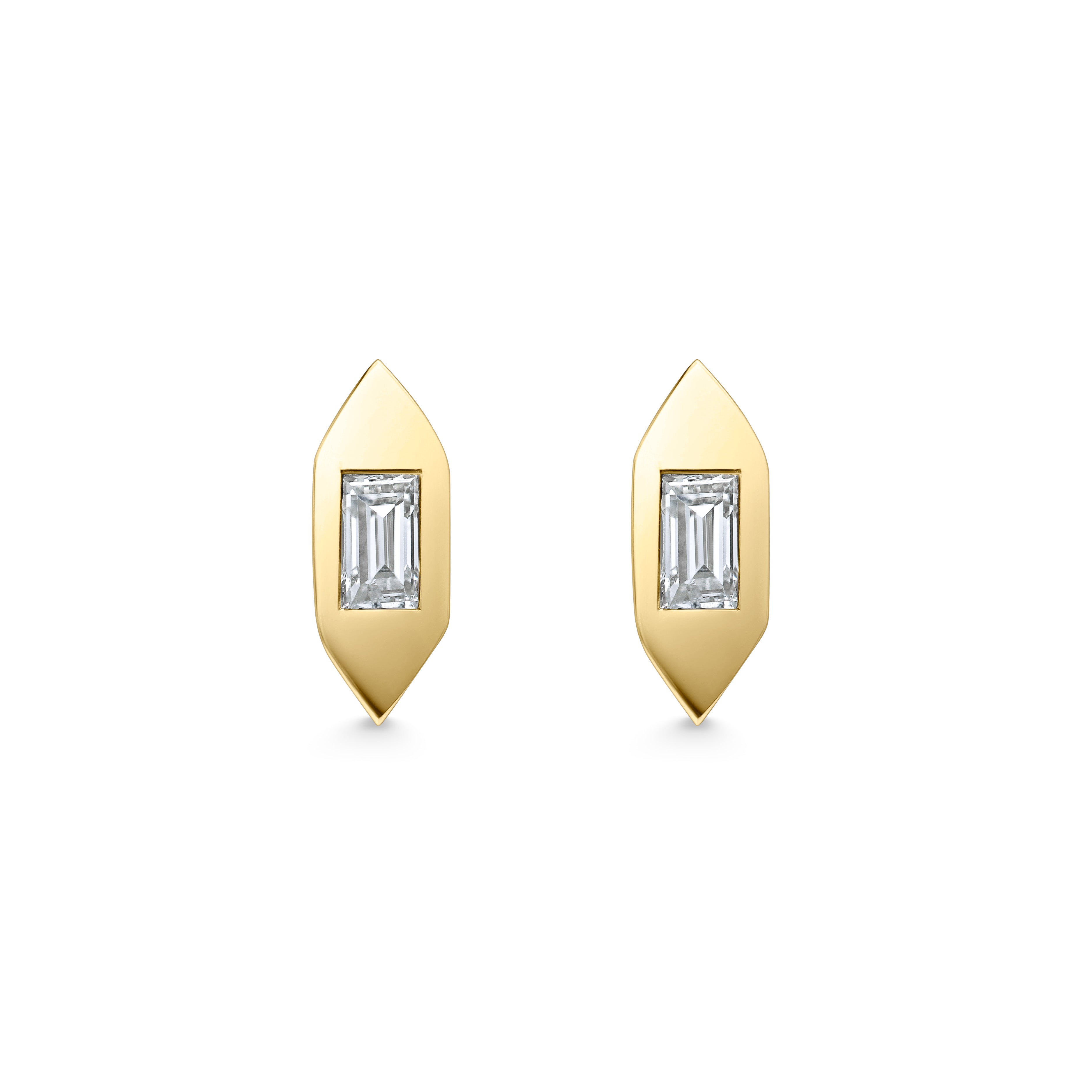 Single Baguette Deco Earrings
