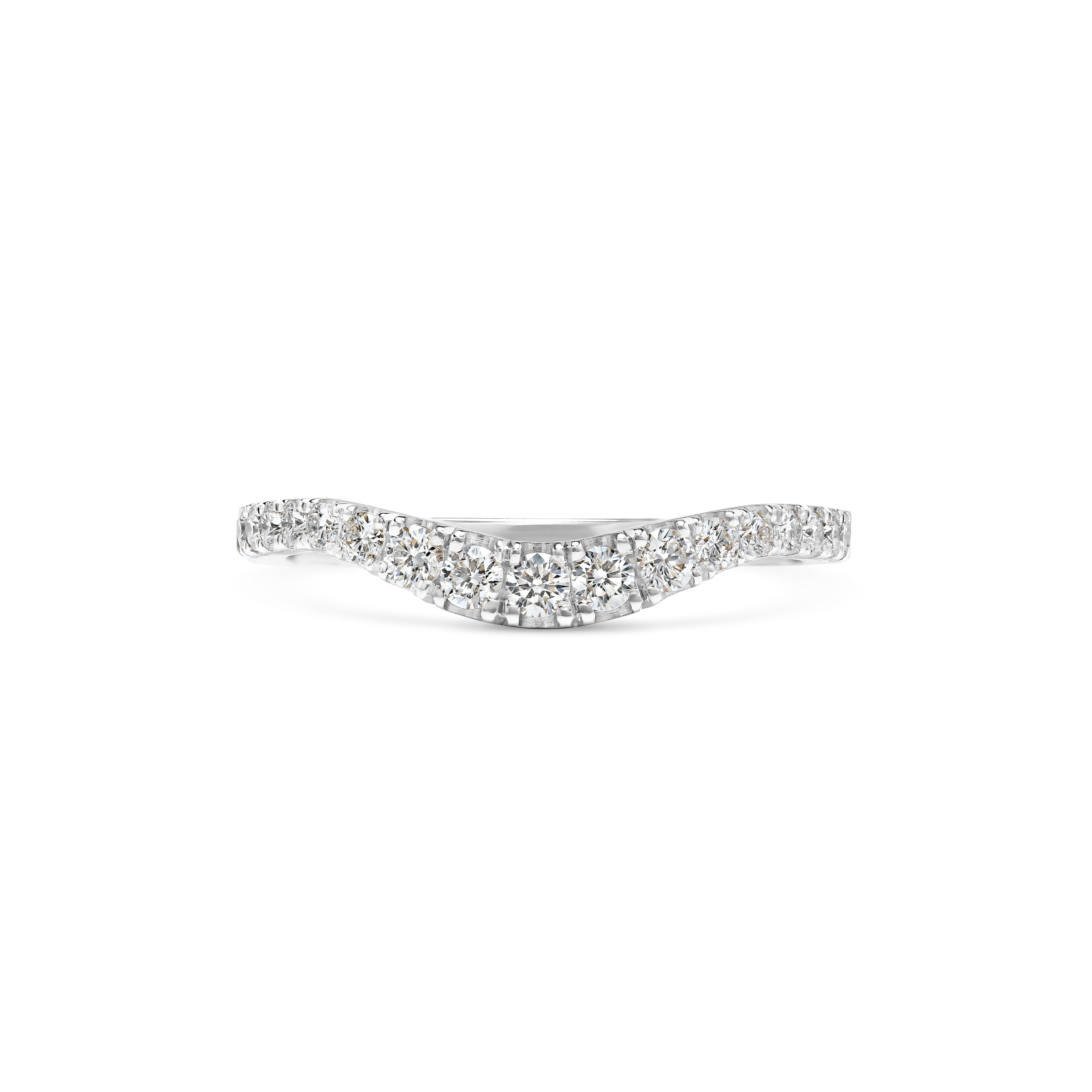 The Tapered Diamond Curve Band by East London jeweller Rachel Boston | Discover our collections of unique and timeless engagement rings, wedding rings, and modern fine jewellery.