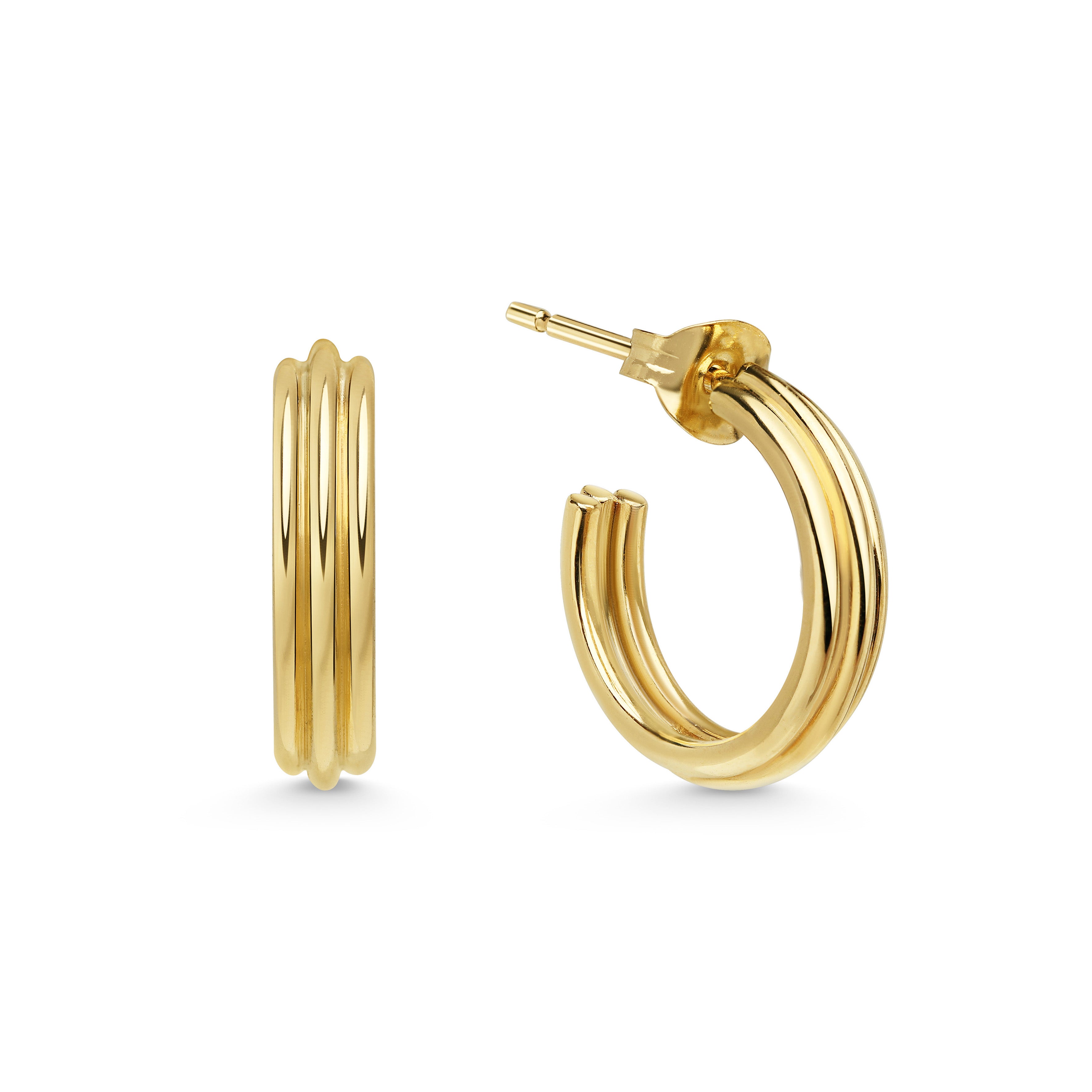 The VINTAGE HOOP EARRINGS- 15MM by East London jeweller Rachel Boston | Discover our collections of unique and timeless engagement rings, wedding rings, and modern fine jewellery.