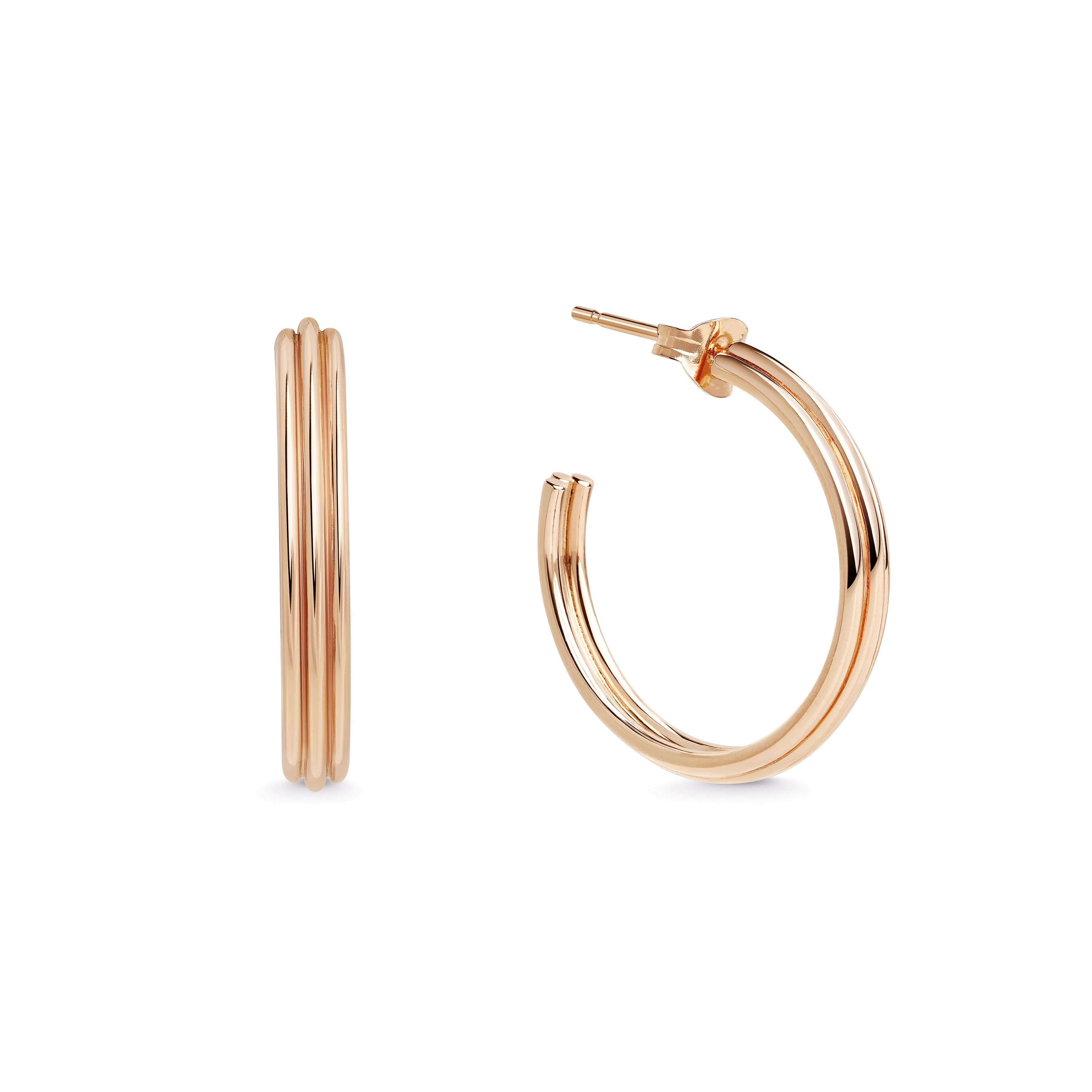 The Vintage Hoop Earrings - 24mm by East London jeweller Rachel Boston | Discover our collections of unique and timeless engagement rings, wedding rings, and modern fine jewellery.