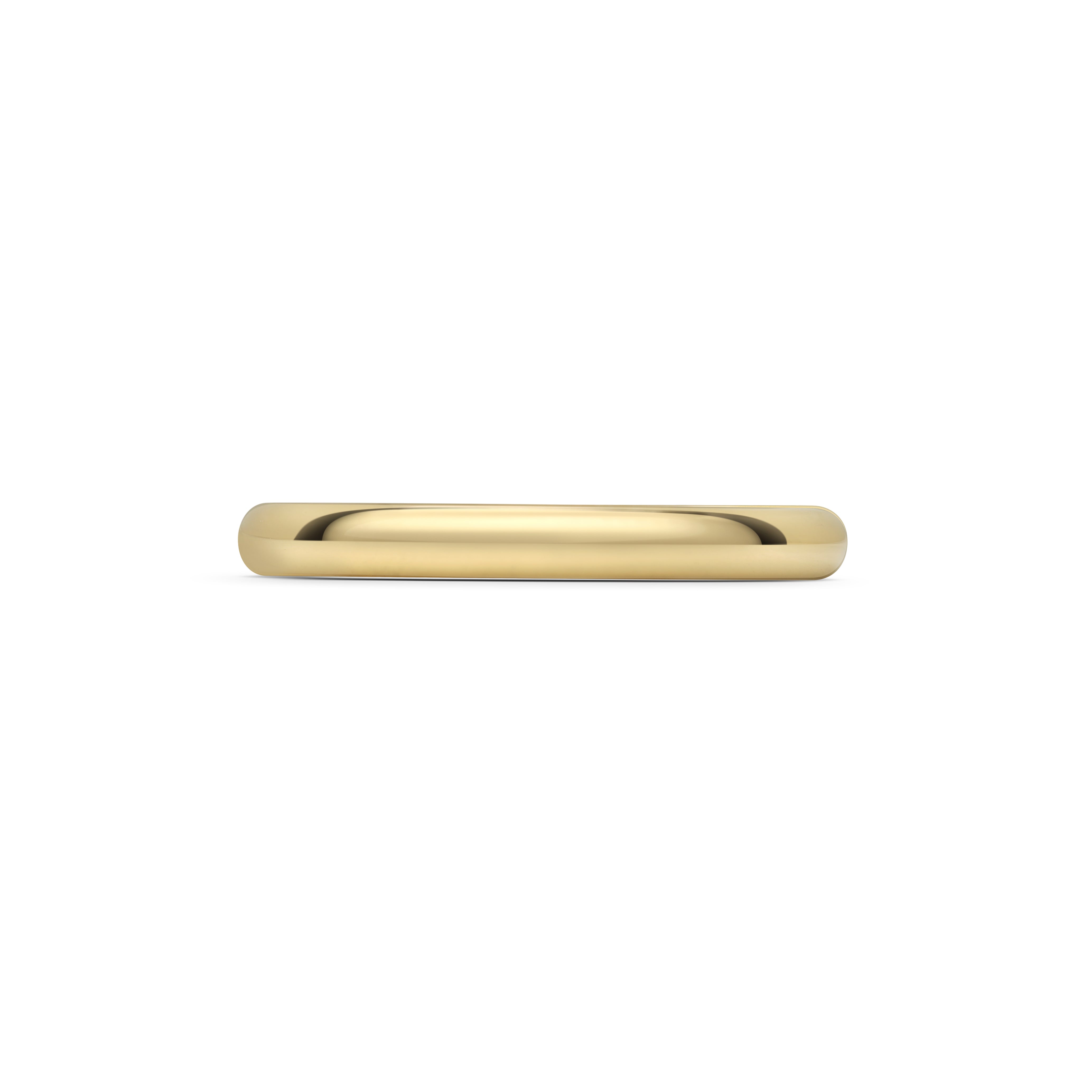 Polished D Shape Wedding Band - 2.5mm