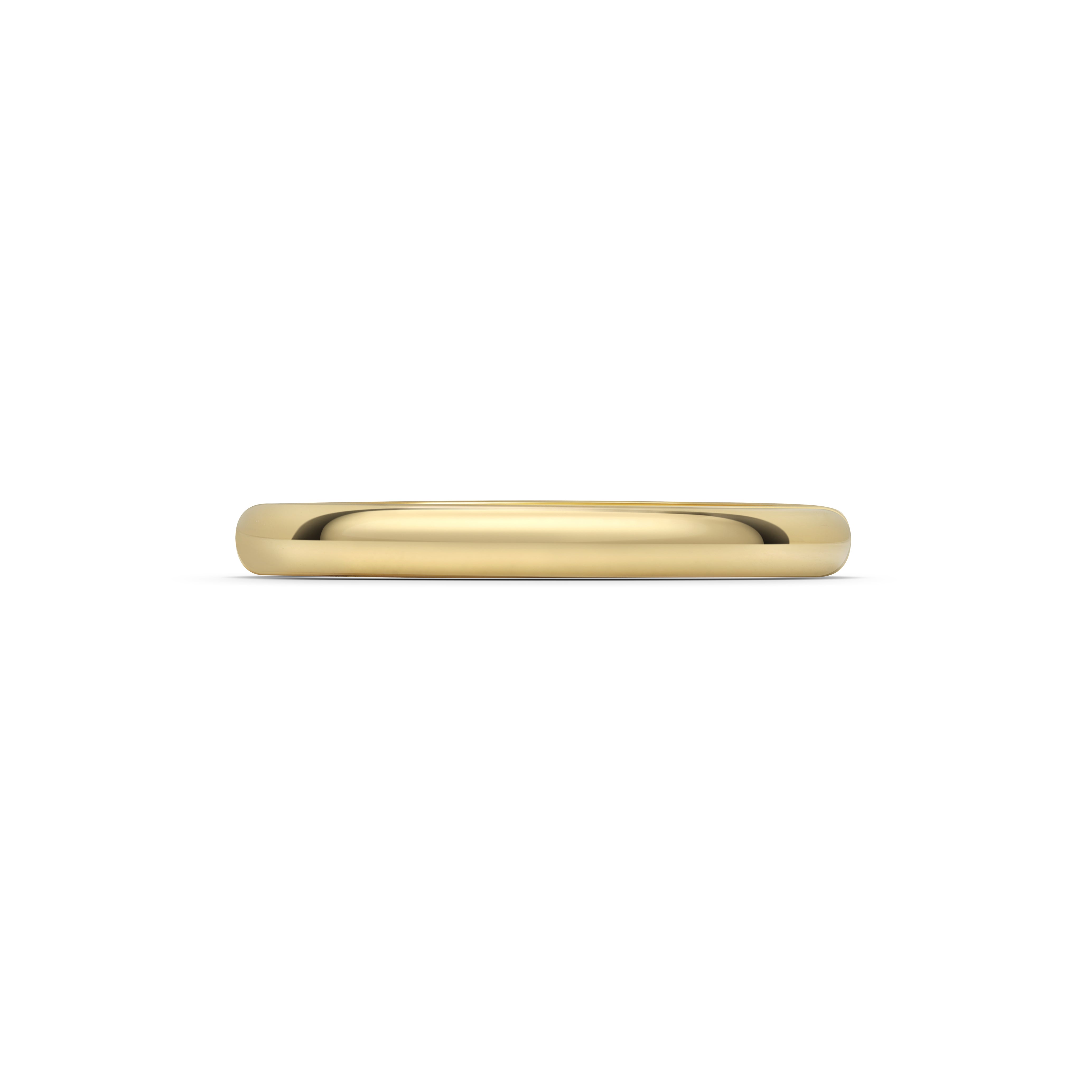 Polished D Shape Wedding Band - 2mm