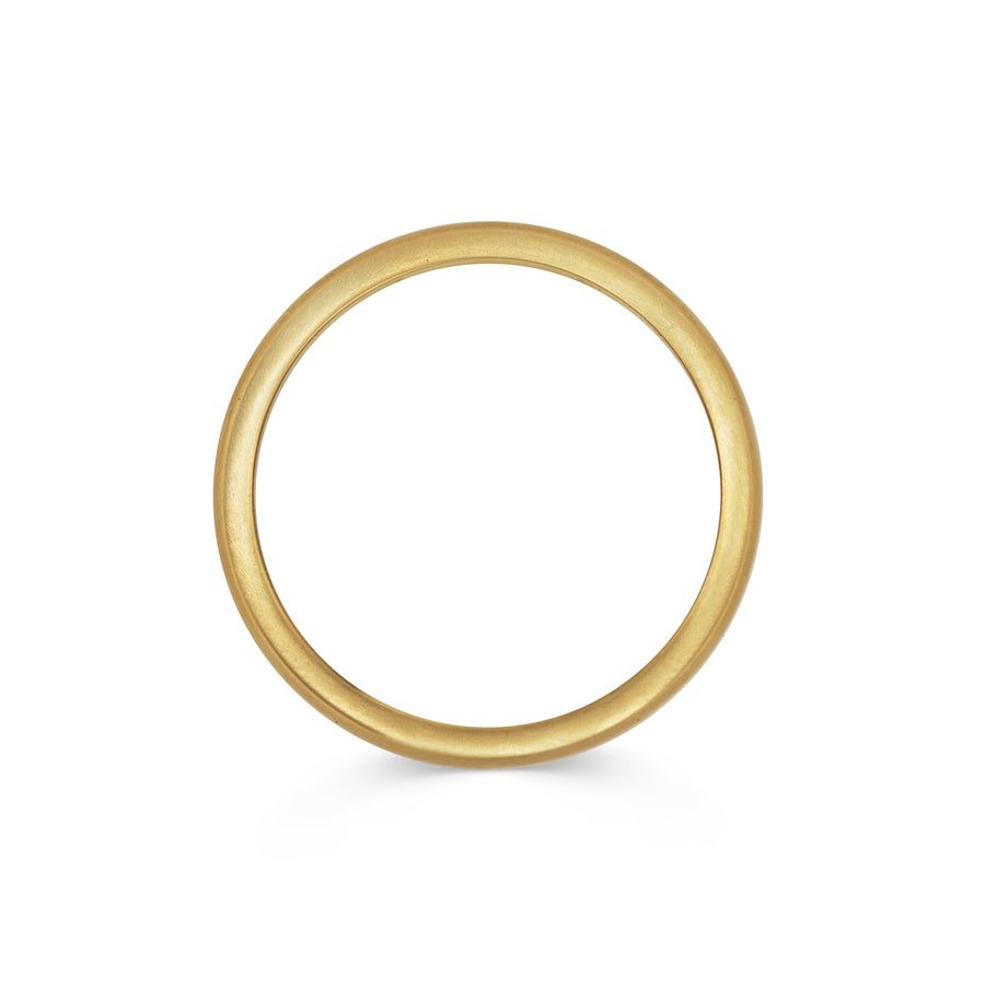 Matte D Shape Wedding Band - 2mm - Rachel Boston Jewellery