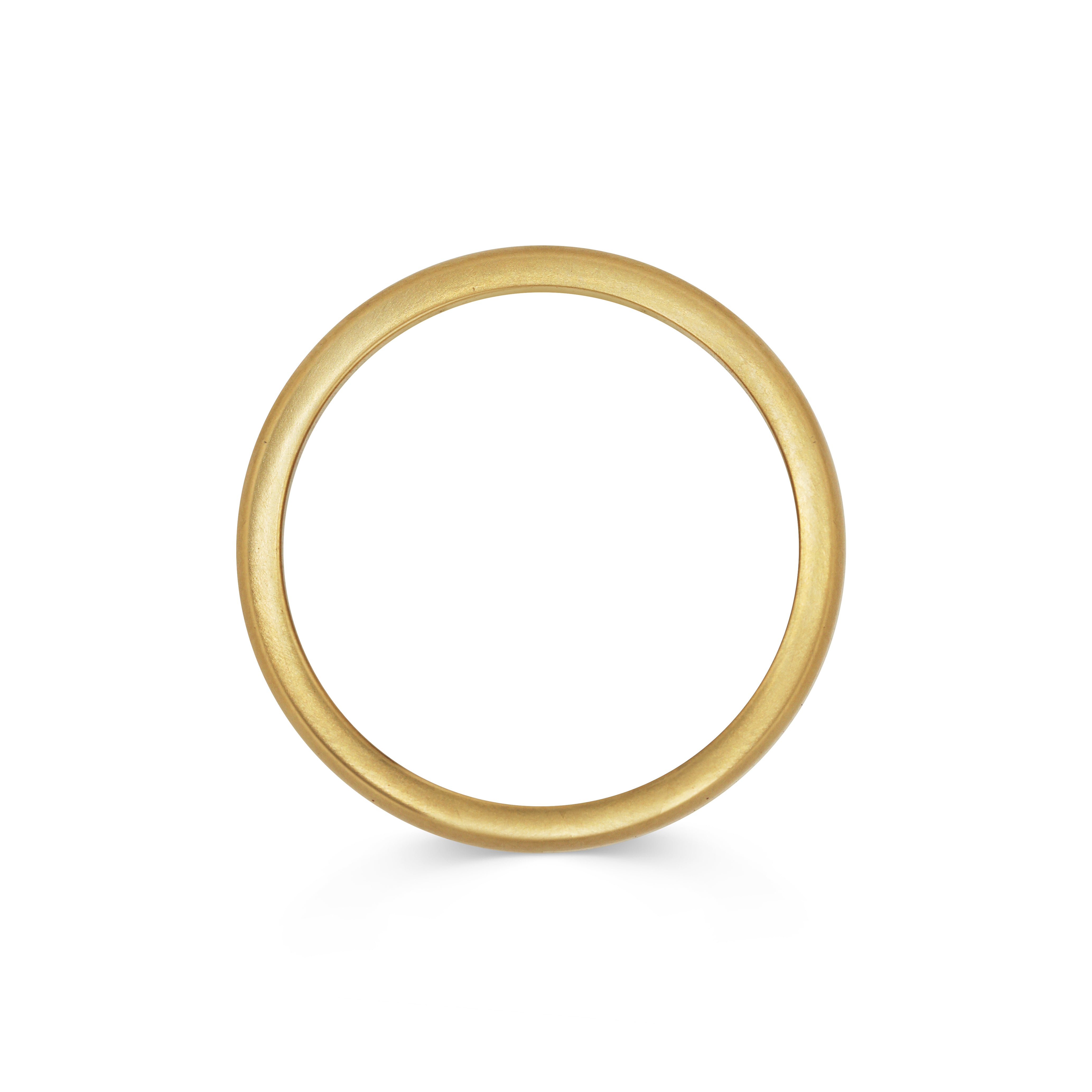 The Matte D Shape Wedding Band - 2mm by East London jeweller Rachel Boston | Discover our collections of unique and timeless engagement rings, wedding rings, and modern fine jewellery.