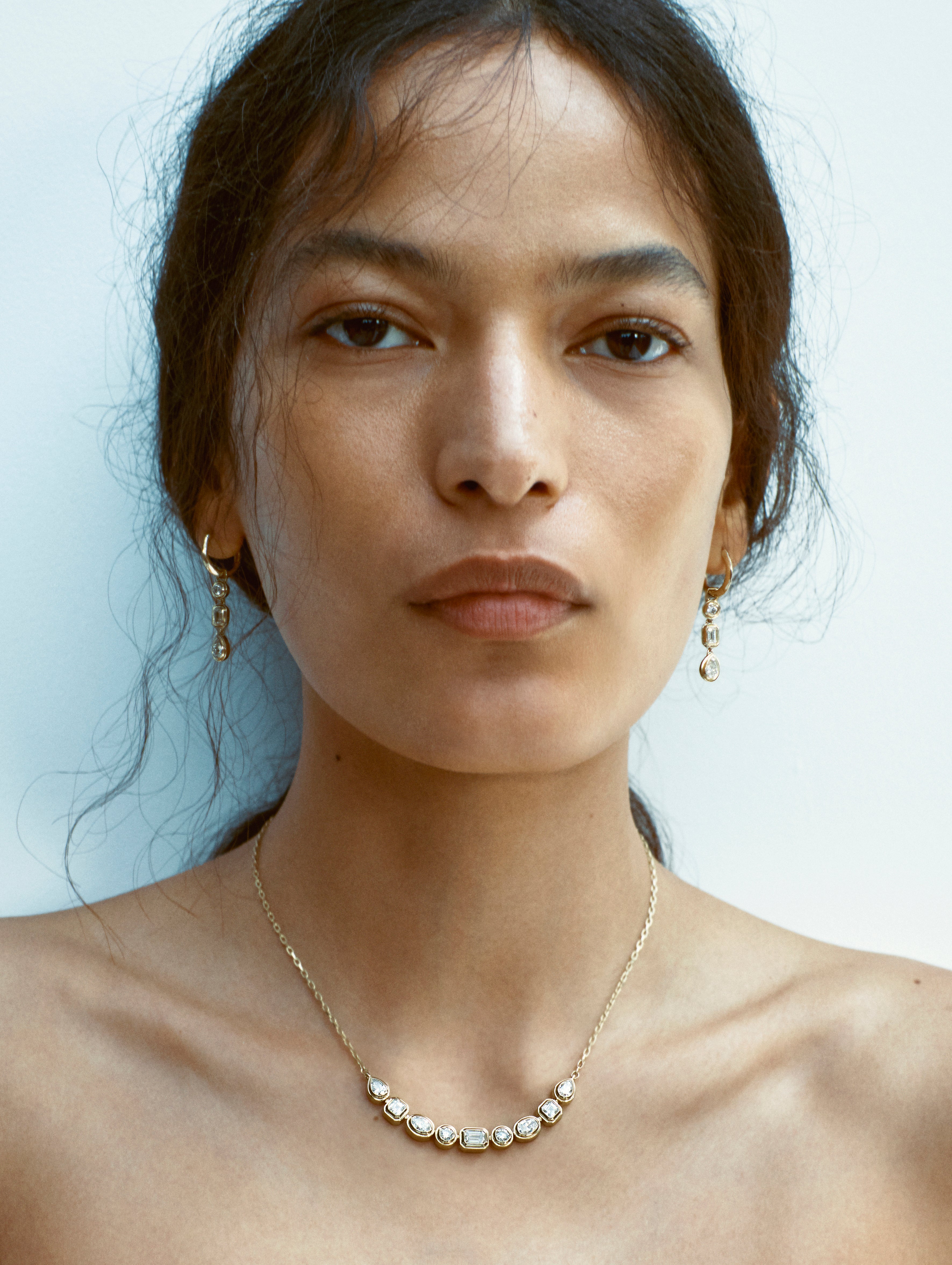 The Ripple Mixed Drop Earrings by East London jeweller Rachel Boston | Discover our collections of unique and timeless engagement rings, wedding rings, and modern fine jewellery.