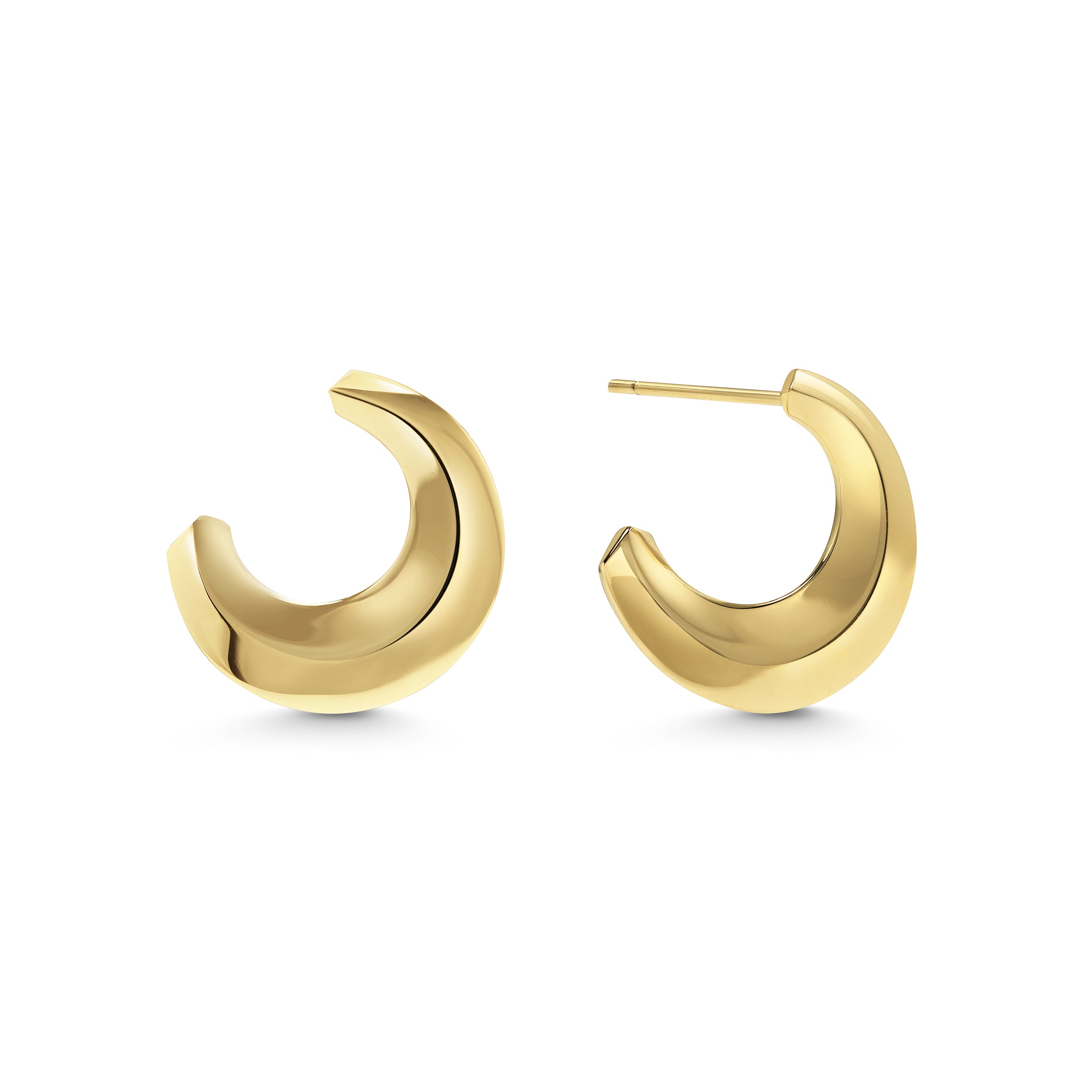 The Contour Earrings by East London jeweller Rachel Boston | Discover our collections of unique and timeless engagement rings, wedding rings, and modern fine jewellery.