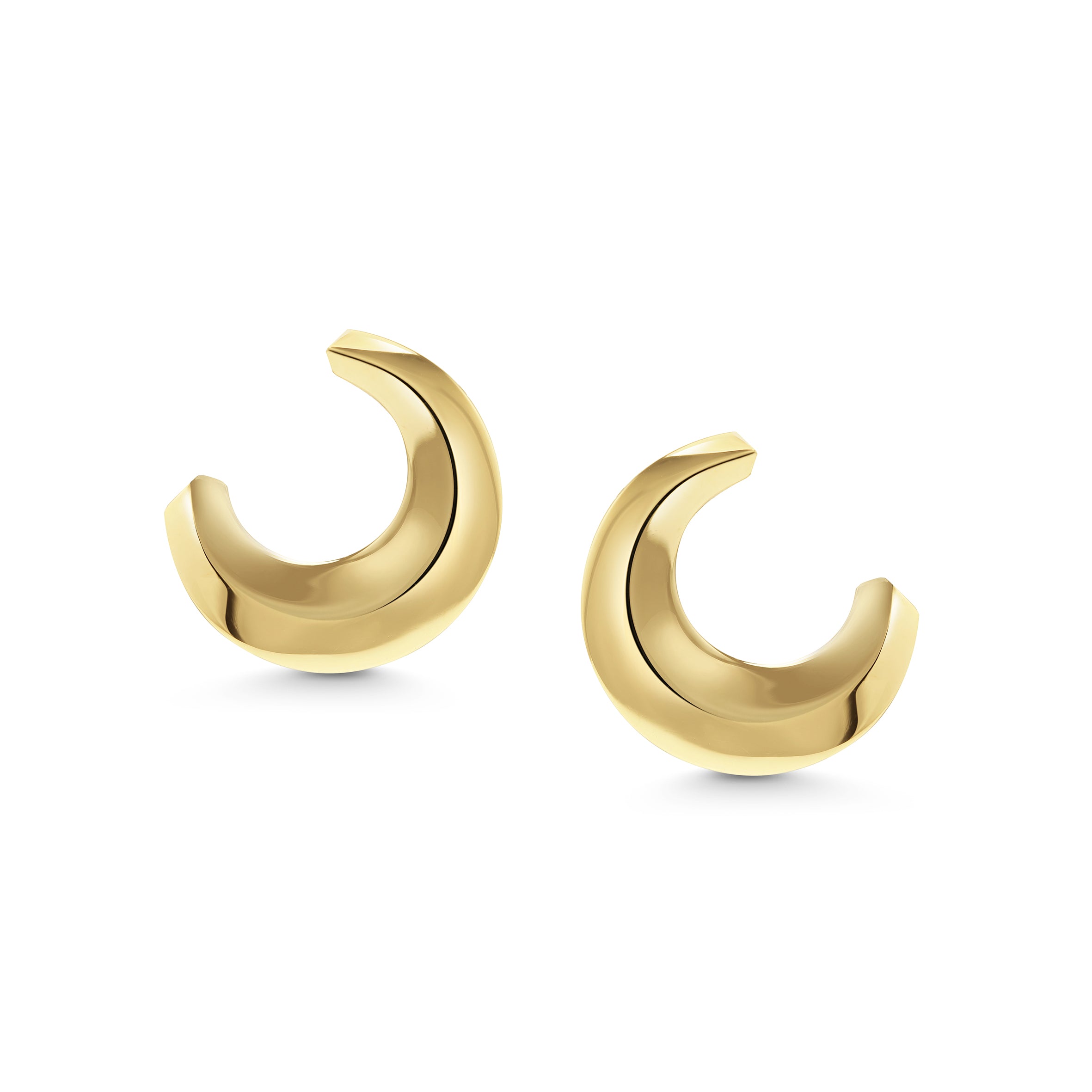 The Contour Earrings by East London jeweller Rachel Boston | Discover our collections of unique and timeless engagement rings, wedding rings, and modern fine jewellery.
