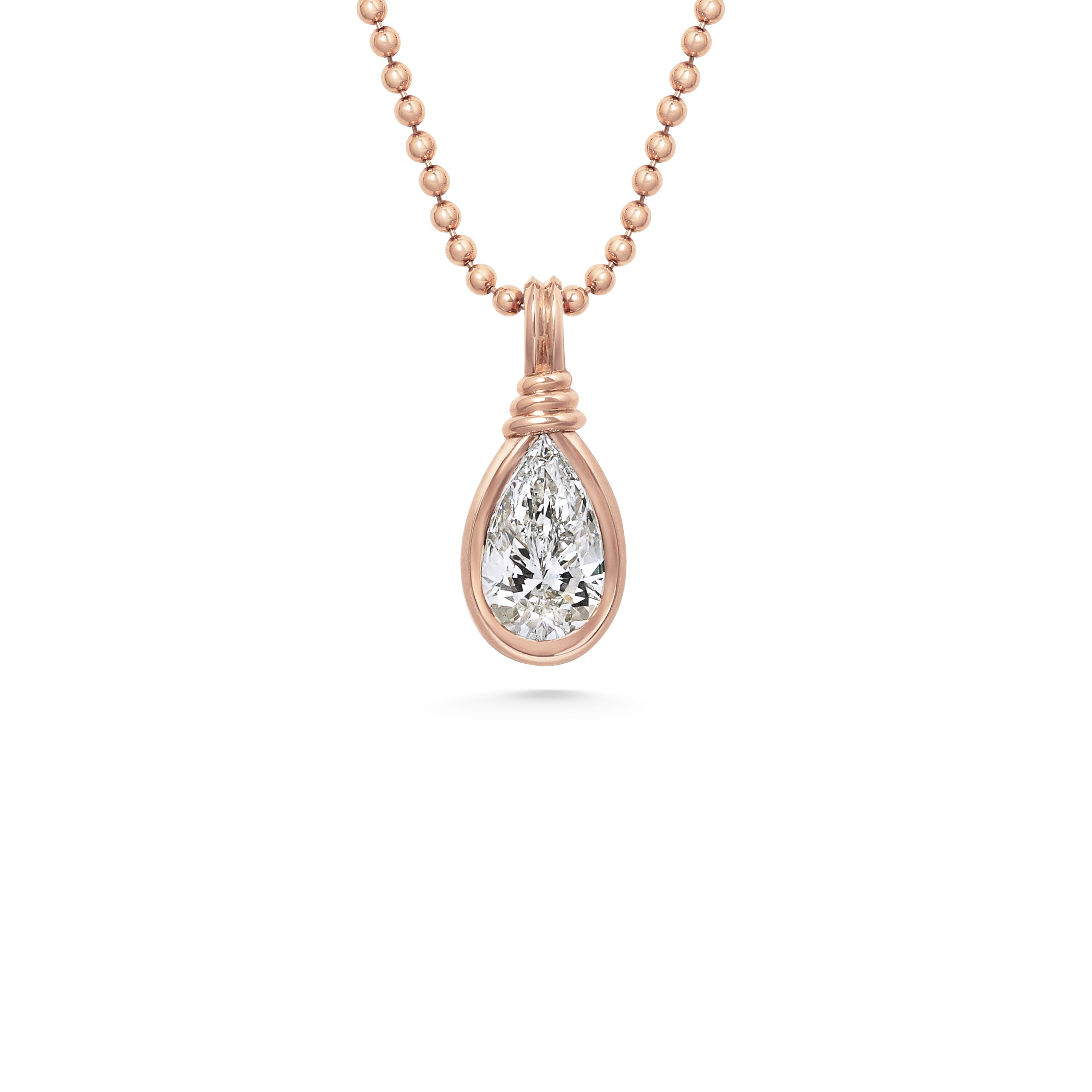 The Bound Pendant - Pear Cut by East London jeweller Rachel Boston | Discover our collections of unique and timeless engagement rings, wedding rings, and modern fine jewellery.