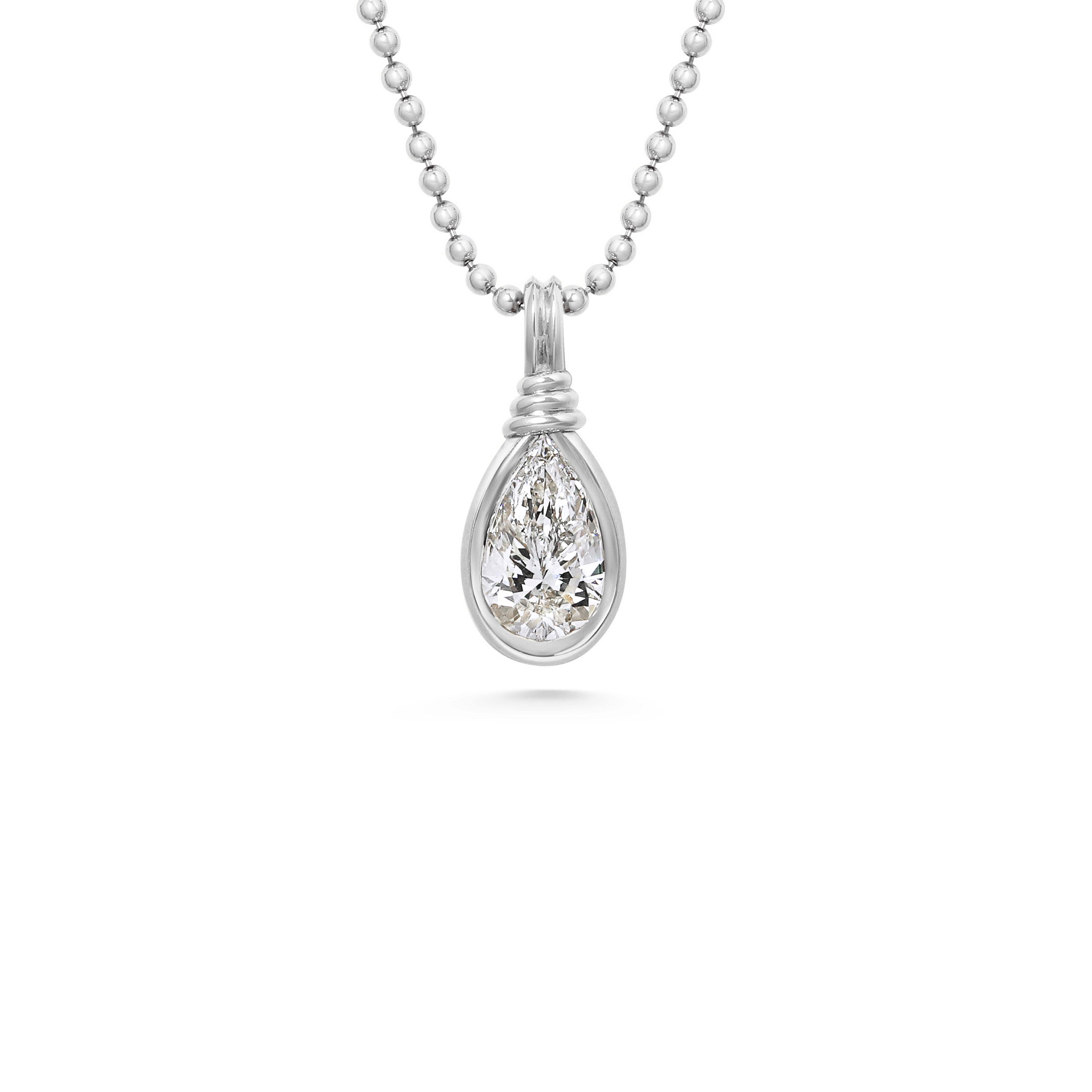 The Bound Pendant - Pear Cut by East London jeweller Rachel Boston | Discover our collections of unique and timeless engagement rings, wedding rings, and modern fine jewellery.