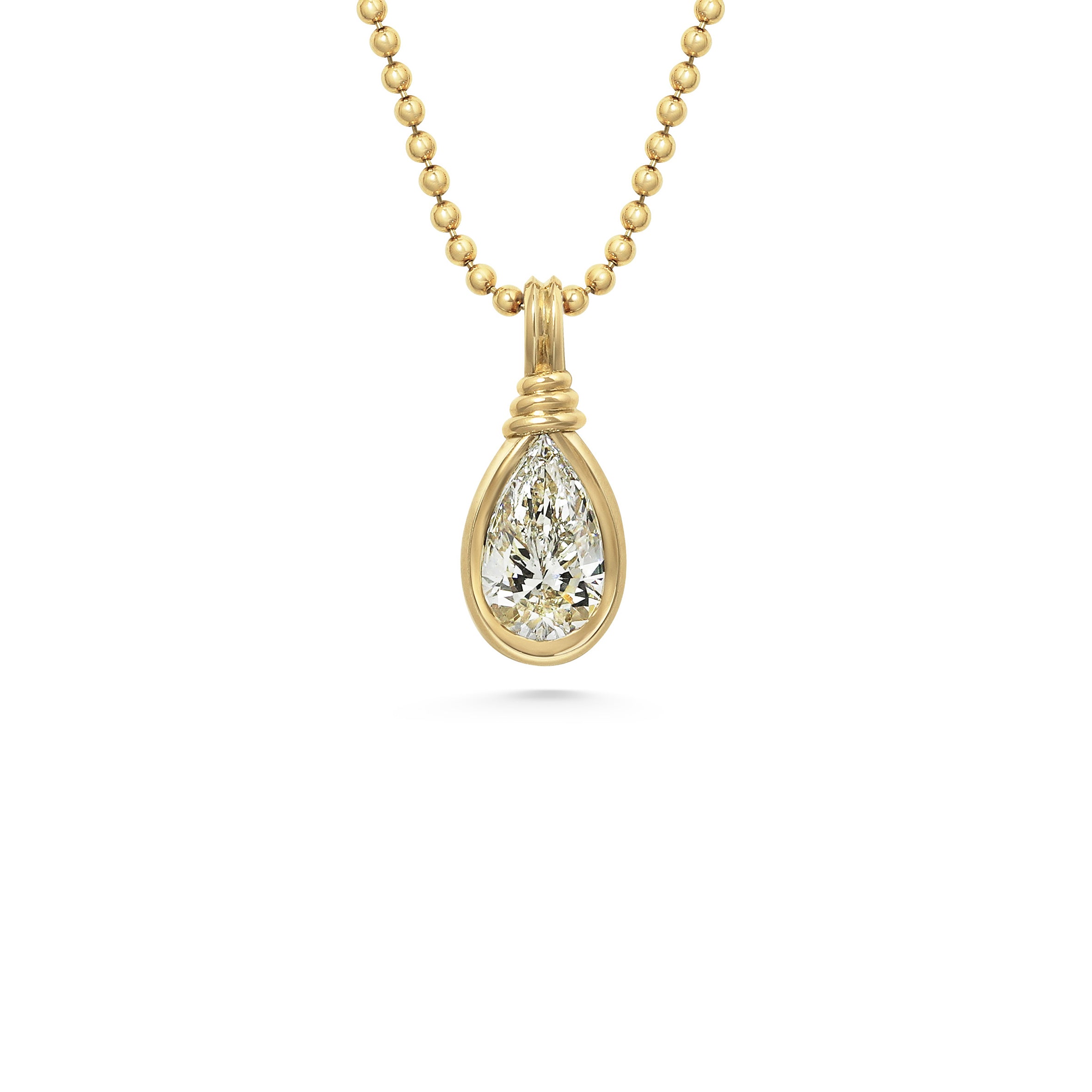 The Bound Pendant - Pear Cut by East London jeweller Rachel Boston | Discover our collections of unique and timeless engagement rings, wedding rings, and modern fine jewellery.