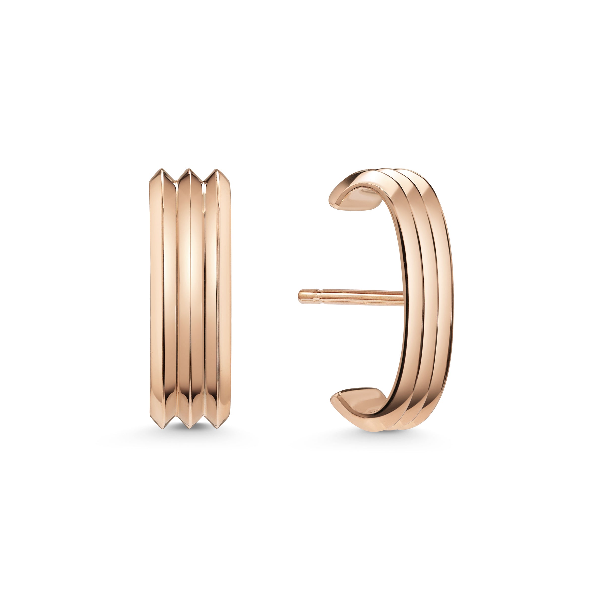 The Line - Triple Earrings by East London jeweller Rachel Boston | Discover our collections of unique and timeless engagement rings, wedding rings, and modern fine jewellery.